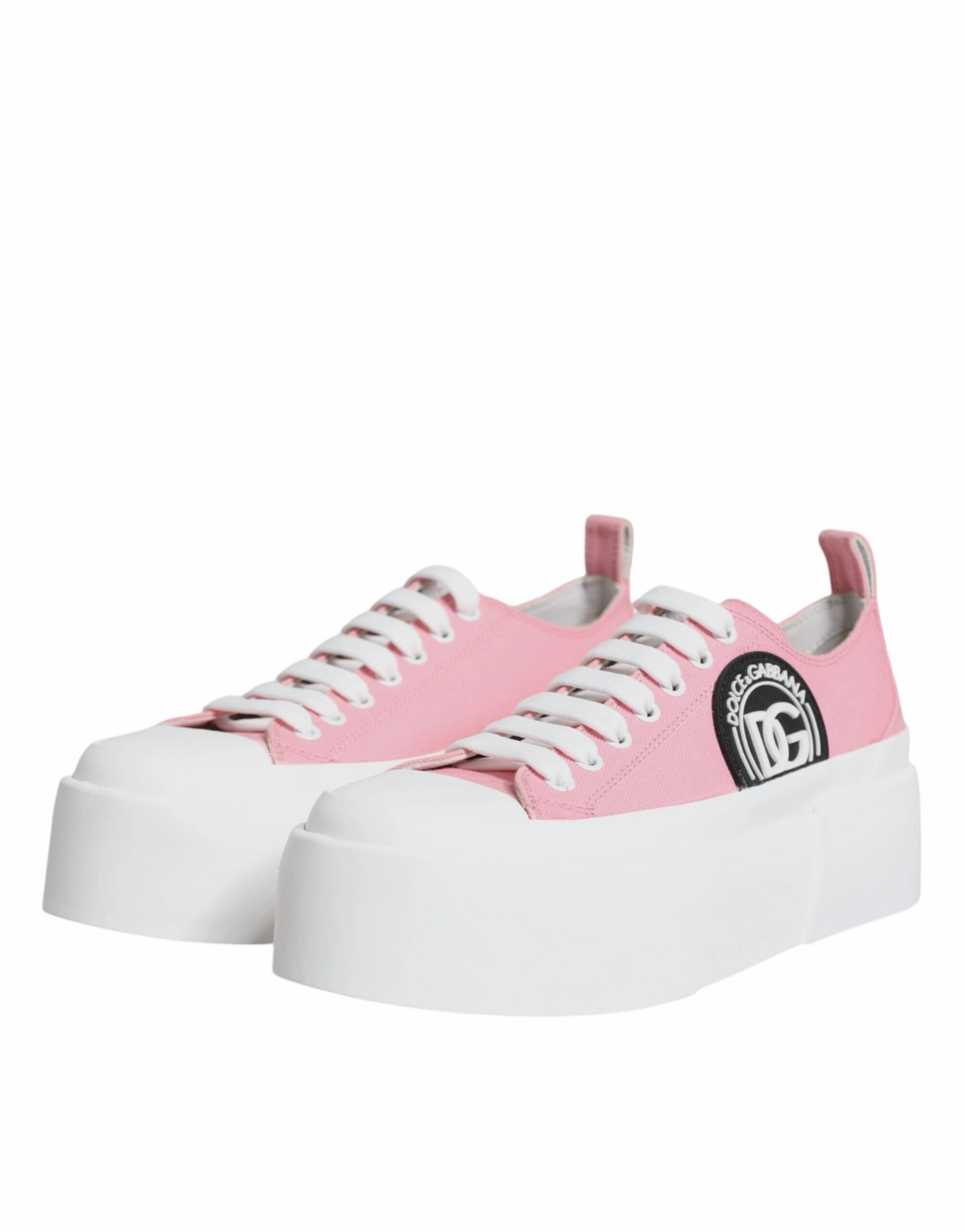 Pink White Canvas Logo Low Top Sneakers Shoes Asis Sneakers