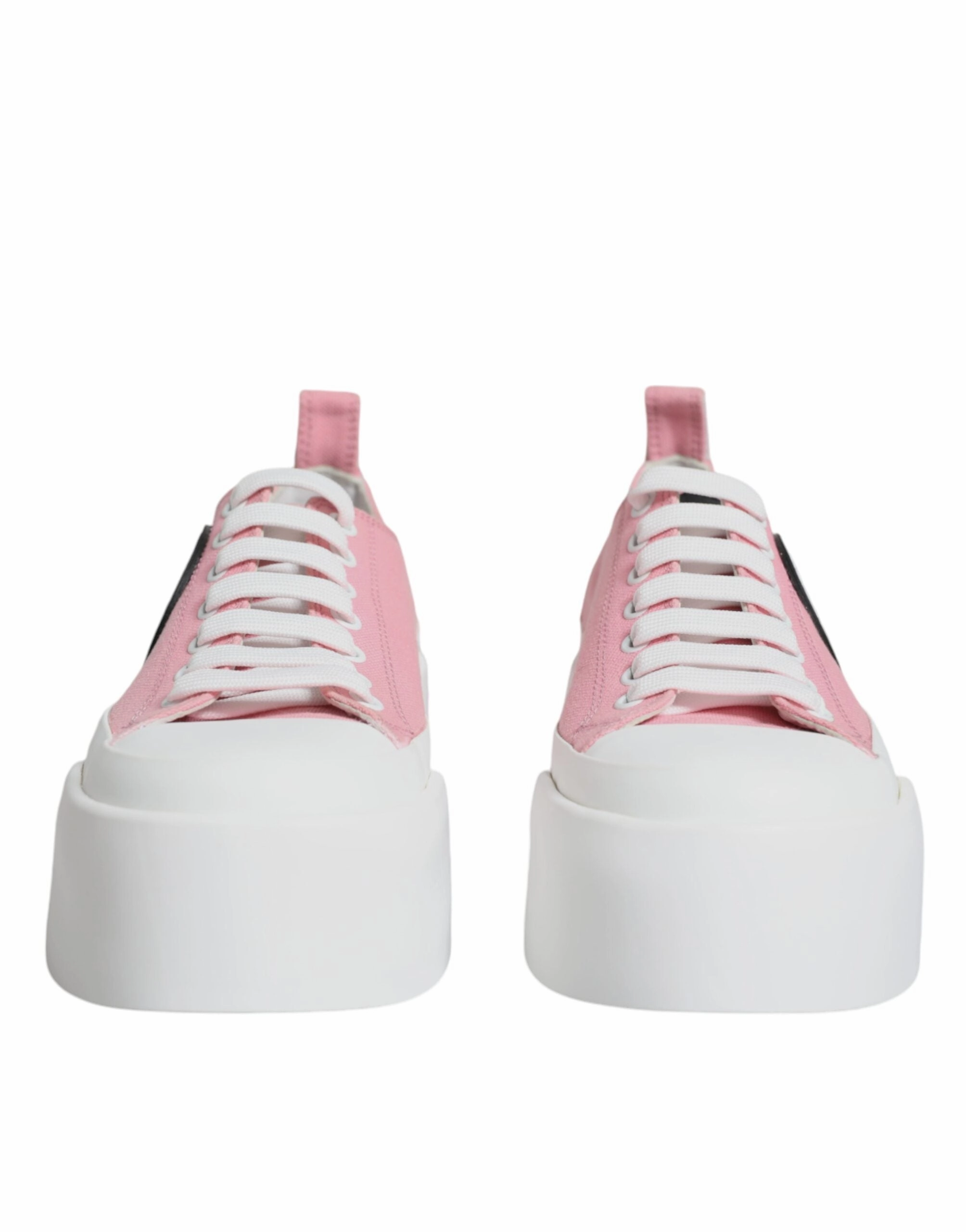 Pink White Canvas Logo Low Top Sneakers Shoes Louboutin Sneakers
