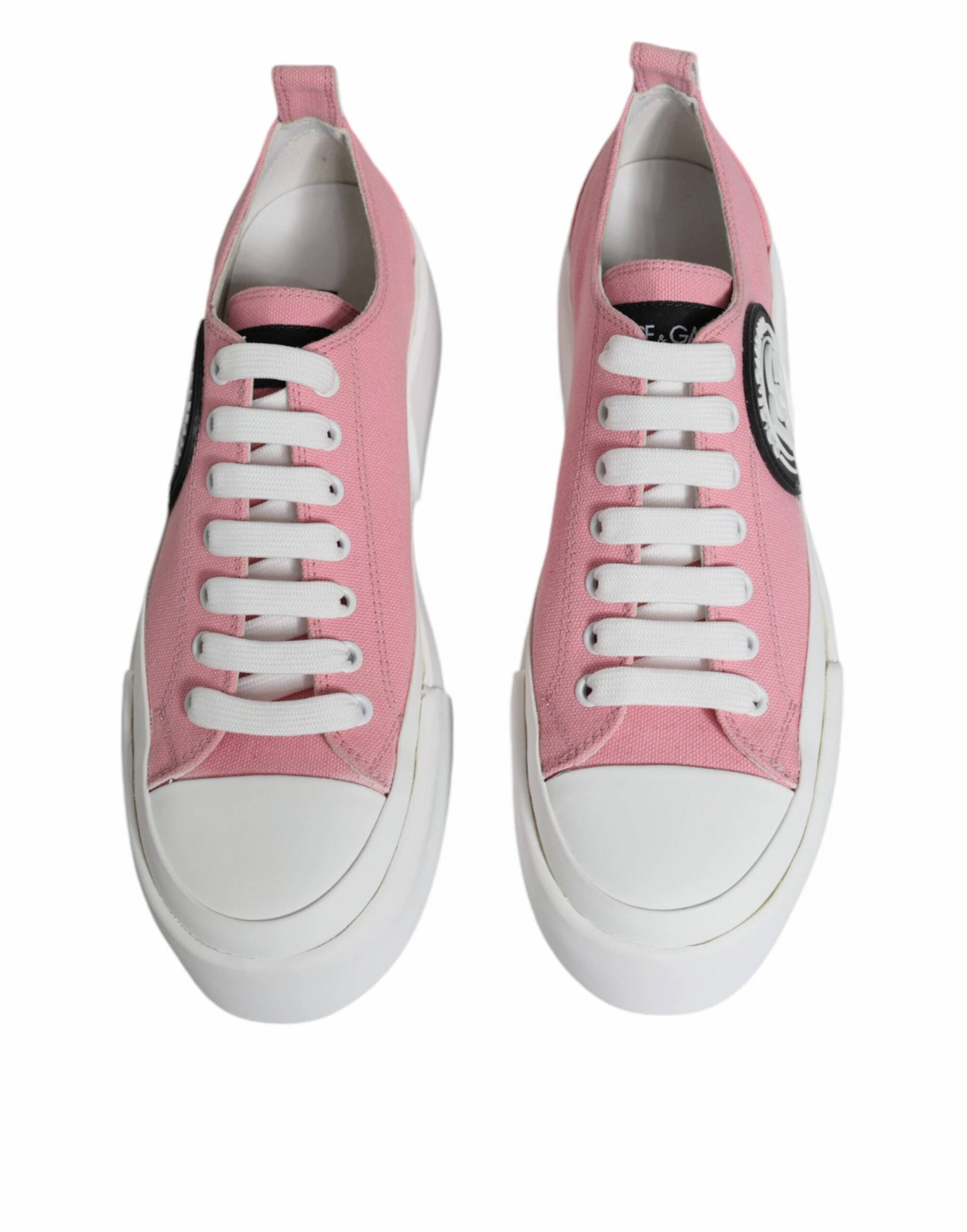 Pink White Canvas Logo Low Top Sneakers Shoes Best Stability Sneakers