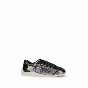 PINKO Silver Nylon Chunky Sneakers Dress And Sneakers