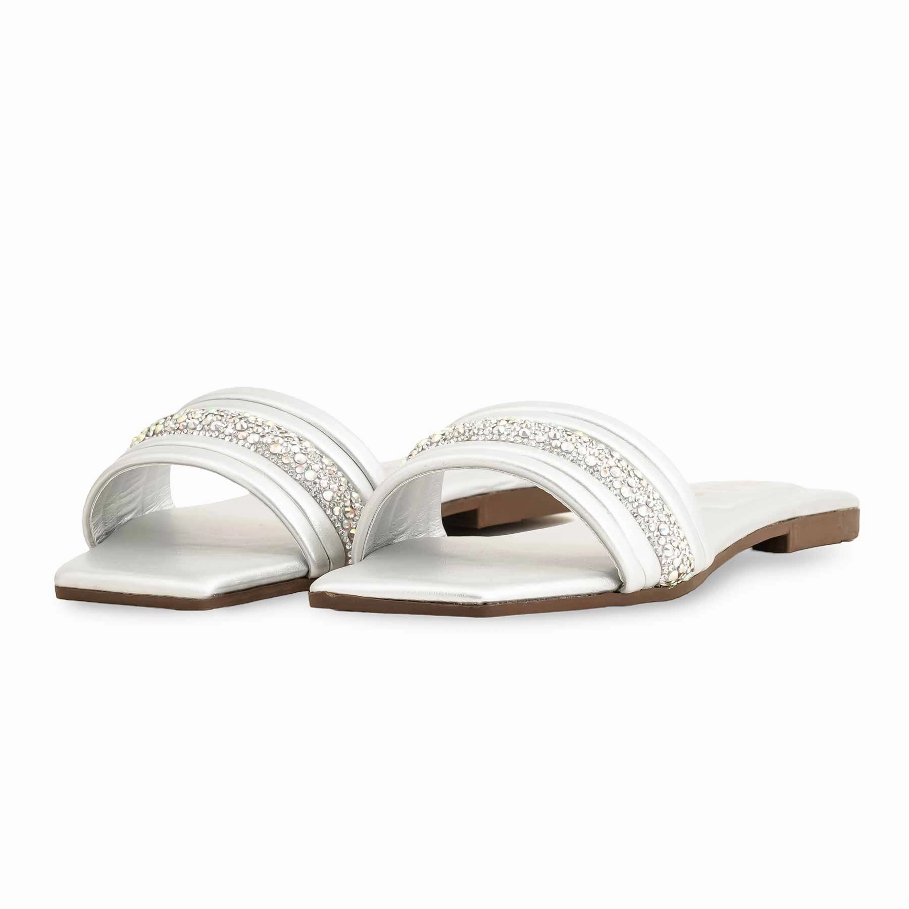 Casual Dillard's Shoes Silver Casual Slipper CL1960