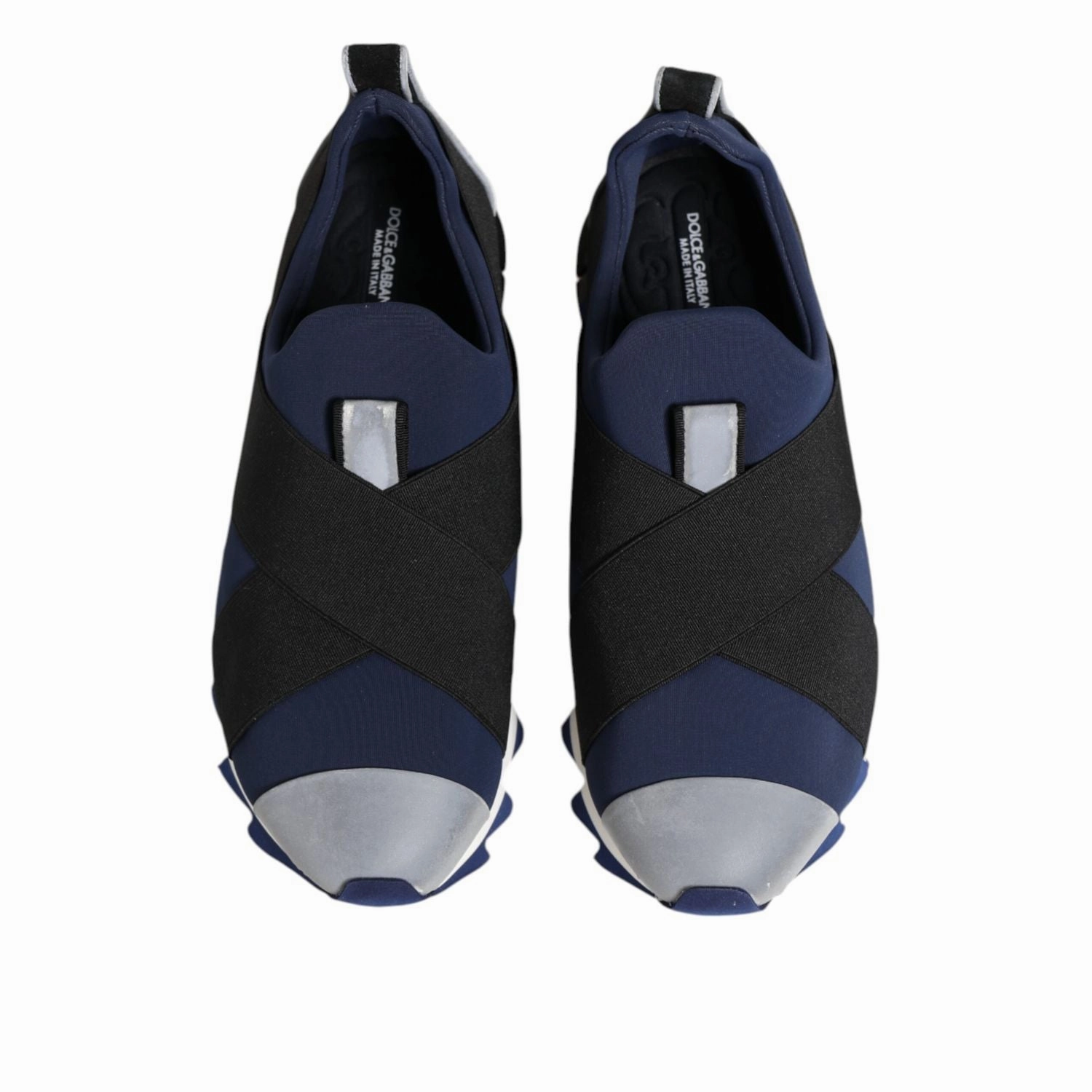 Sneakers Wool Dolce & Gabbana Blue Black Slip On Low Top Men Sneakers Shoes