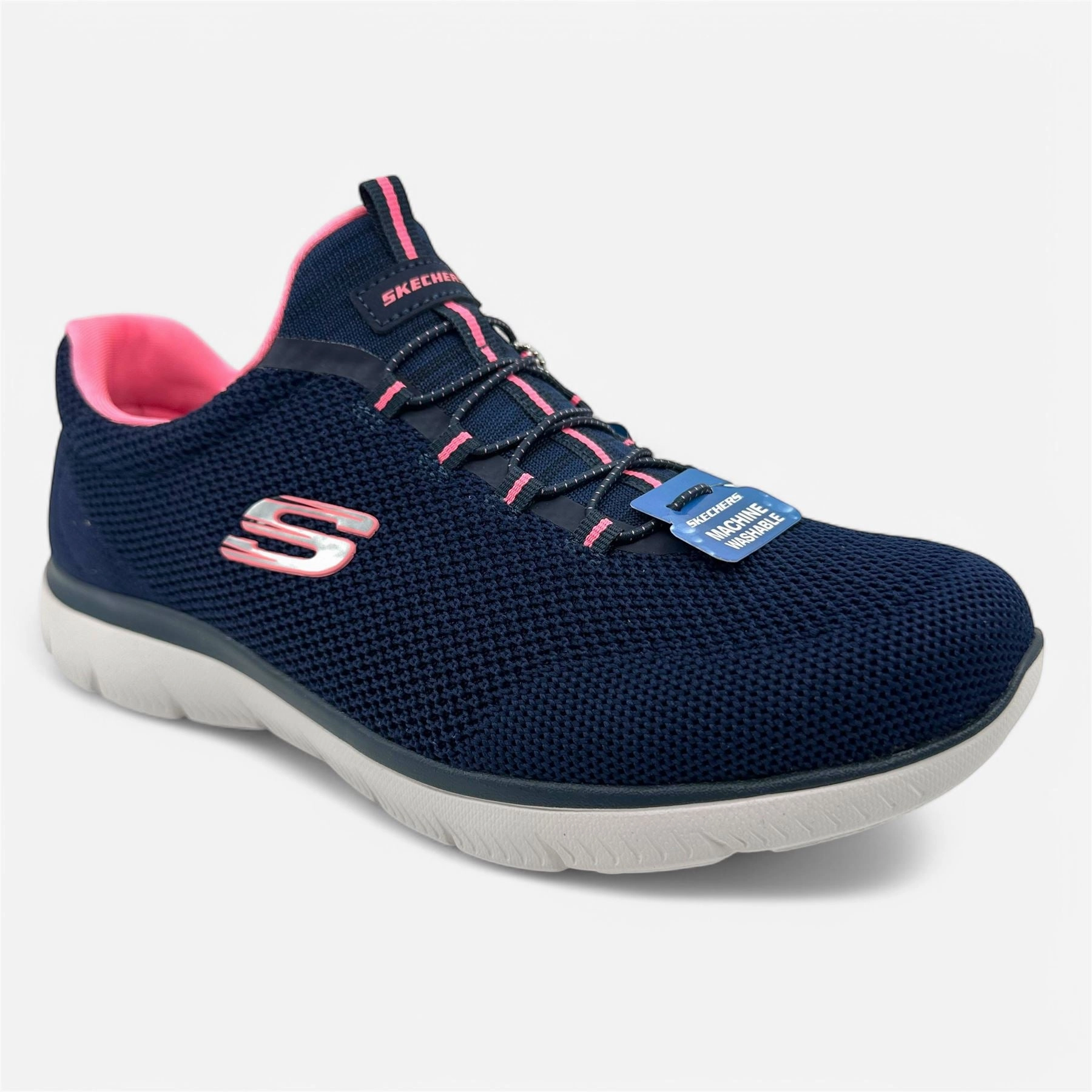 Running Shoes Glasgow Skechers Summits Cool Classic Navy Pink Womens Size 10 Wide Athletic Sneaker