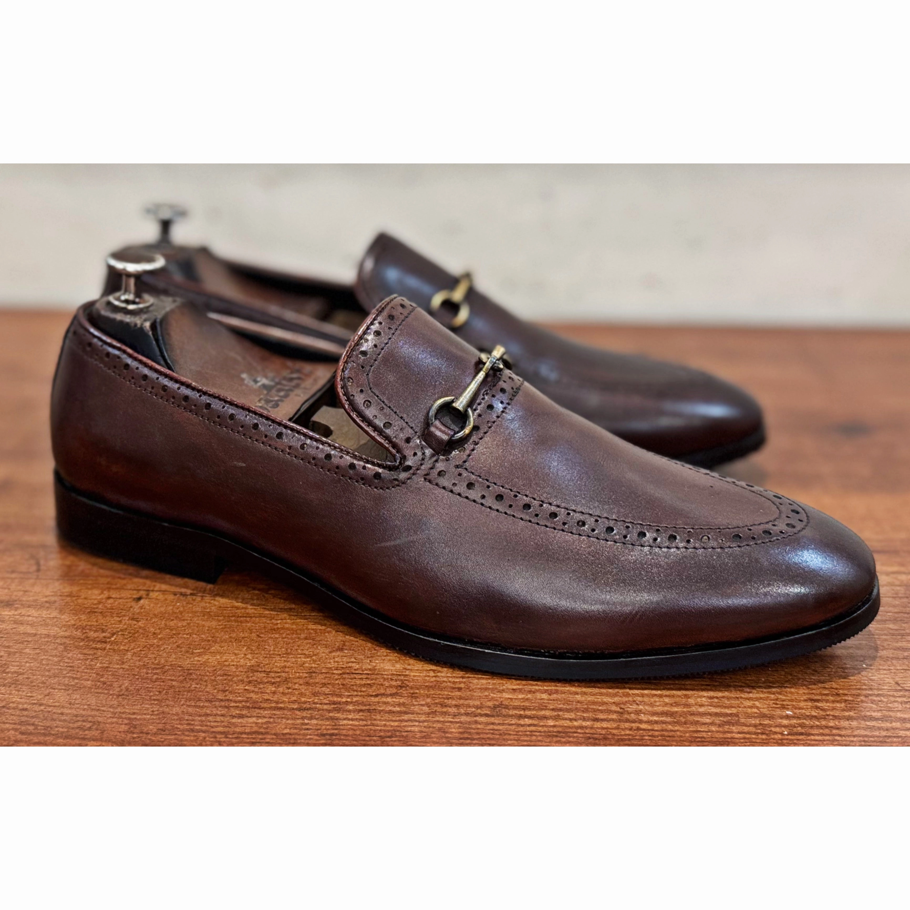 Tabi Loafers Semi Brogue Loafers Brown