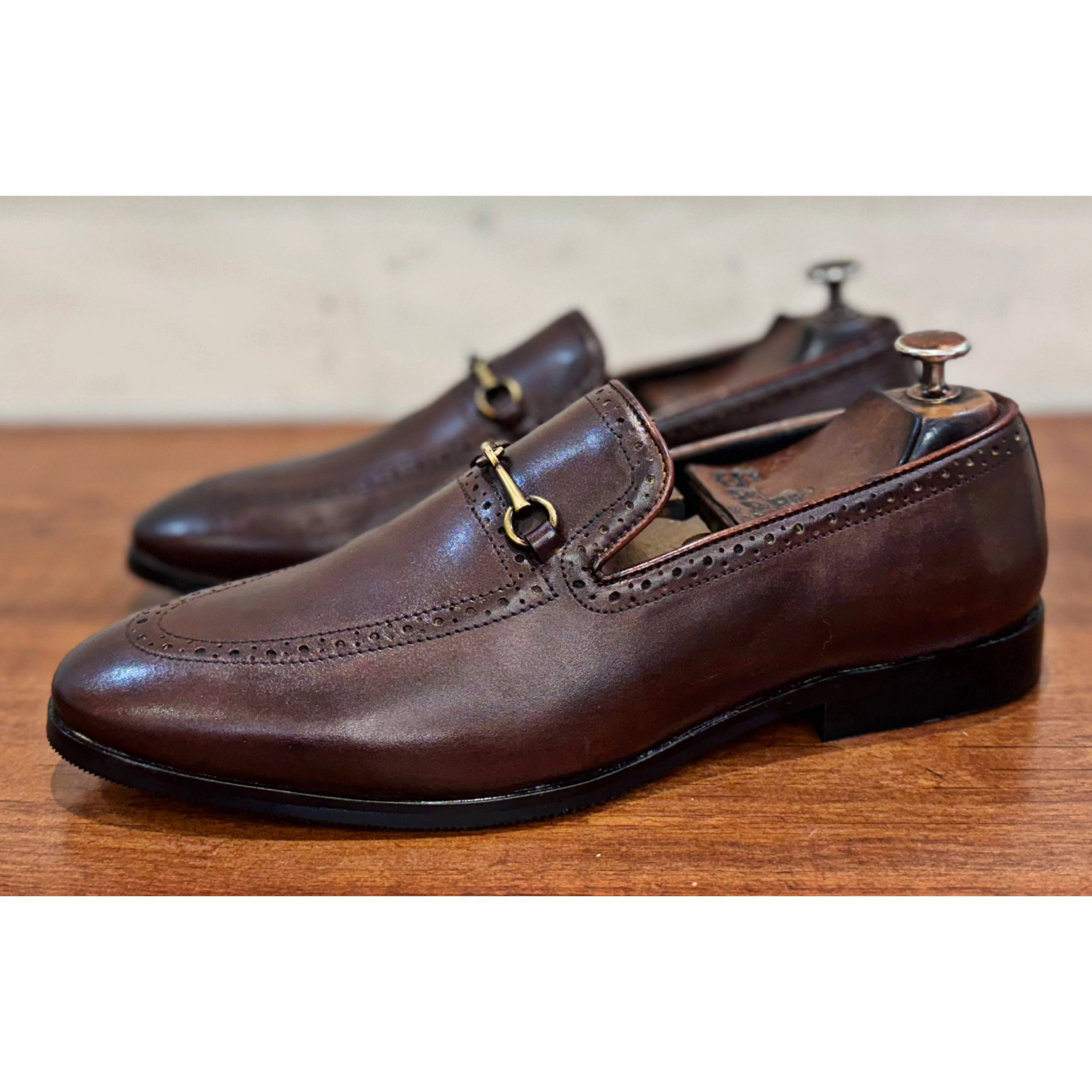 Semi Brogue Loafers Brown Wide Toe Box Loafers
