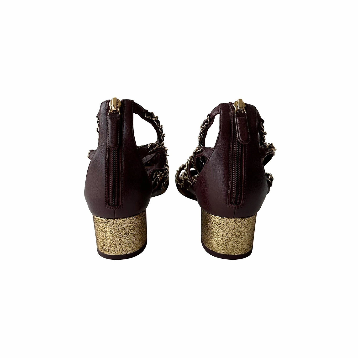 South Coast Sandals Chanel Chained Interlocking Logo Sandals