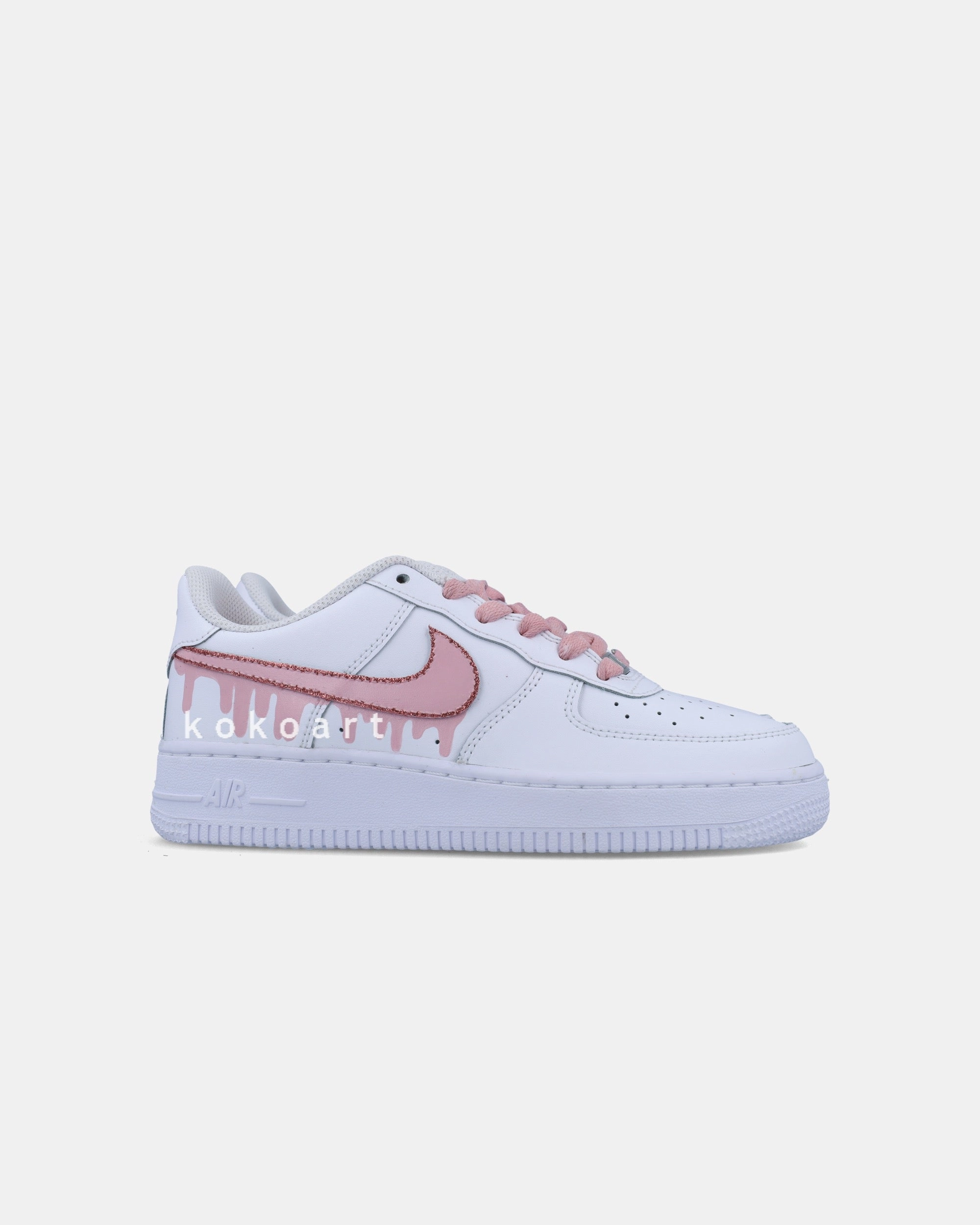 AF1 Candy Pink Drip with Glittery Outline Best Asics Shoes For Road Running