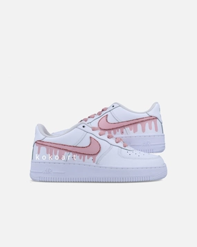 AF1 Candy Pink Drip with Glittery Outline Asics Running Shoes Academy