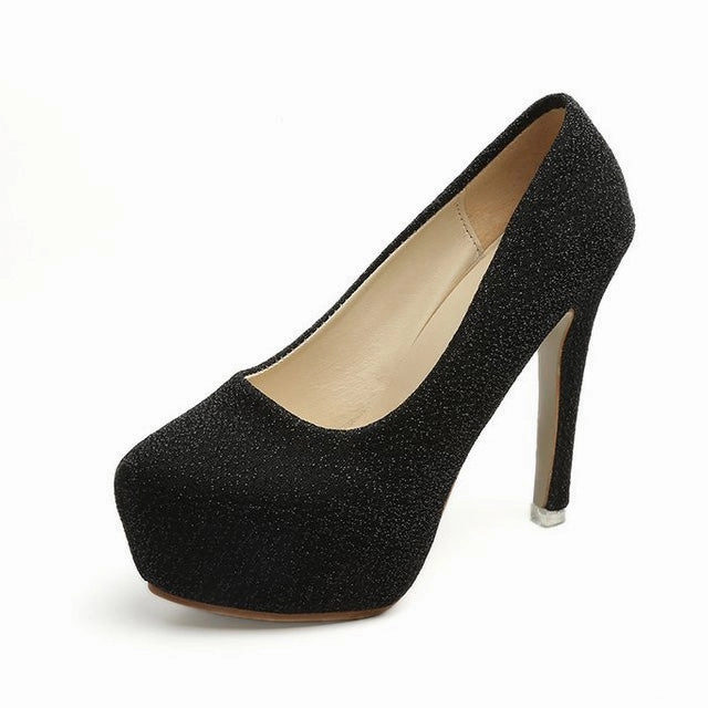 Casual Shoes Amazon Fashion Women Pumps Platform Women Shoes Sexy High Heels Slip-on Bling Summer Women Heel Shoes Round toe Women Pumps