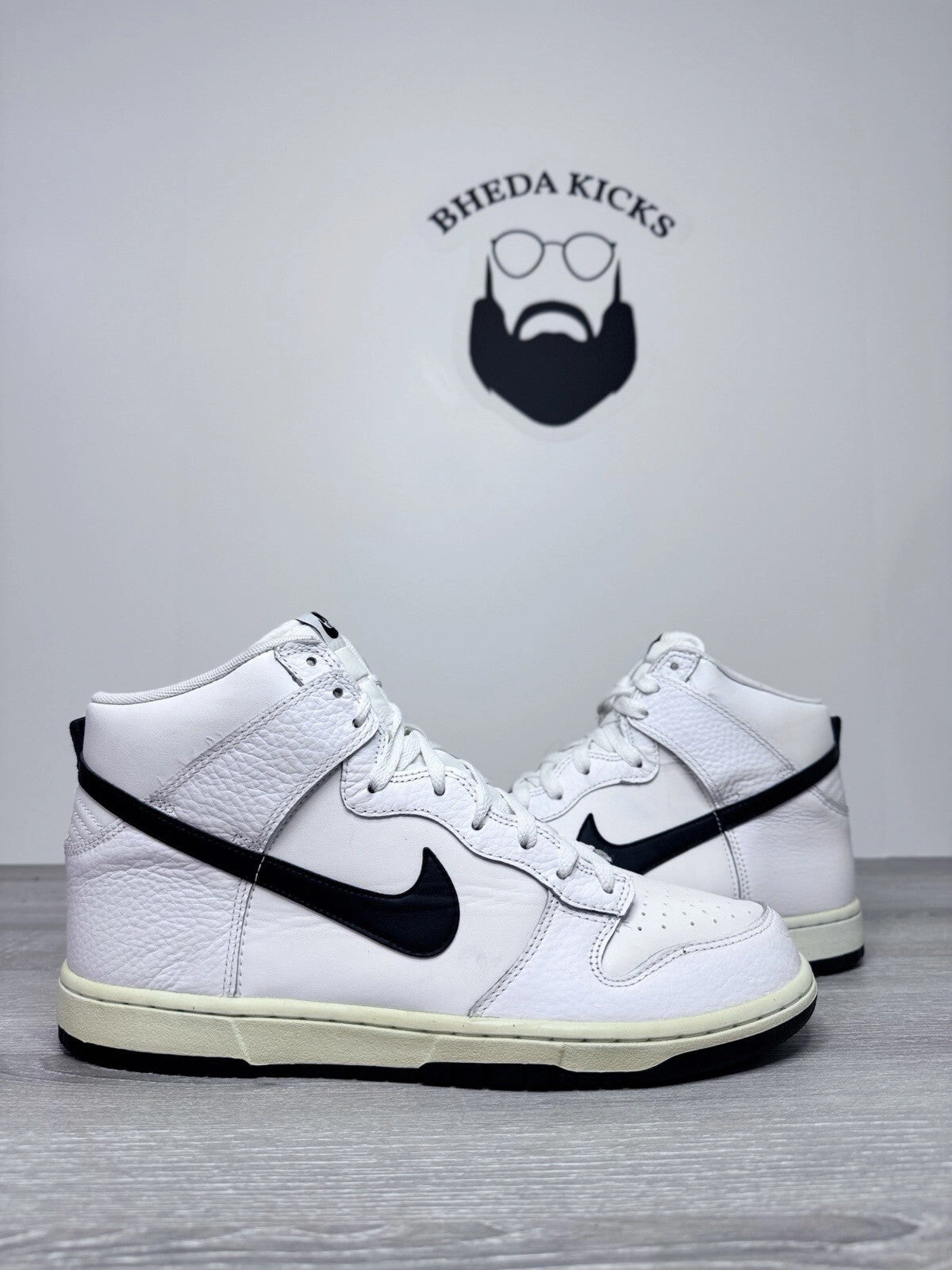 Size 10.5 - Nike Dunk High White Black "Storm Trooper" 317982-126 Preowned Second Hand Asics Shoes