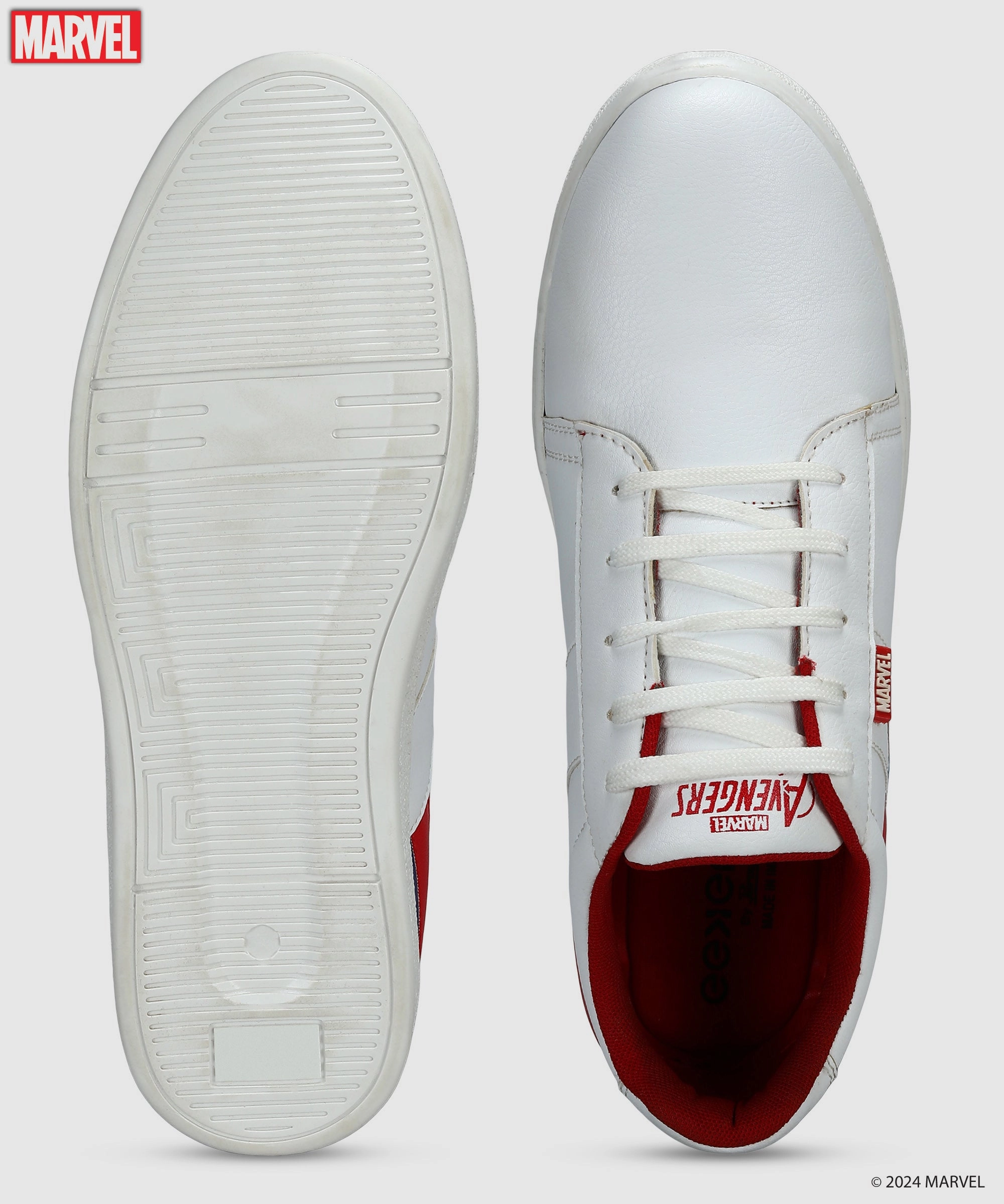 Shoes Casual Shoes Marvel Men's White Casual Sneakers | Cushioned & Lace up Outdoor Style