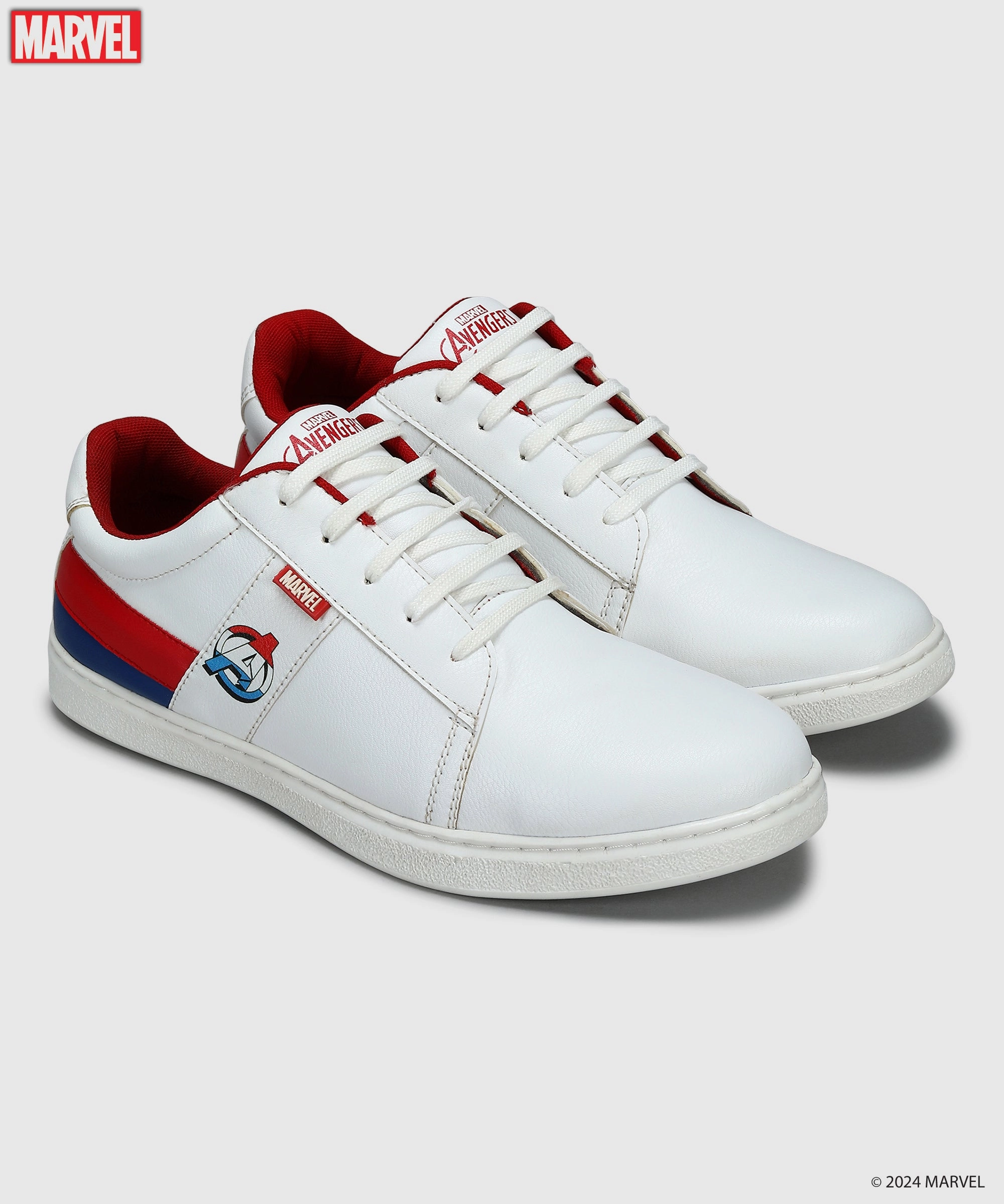 Franco Leone Casual Shoes Marvel Men's White Casual Sneakers | Cushioned & Lace up Outdoor Style