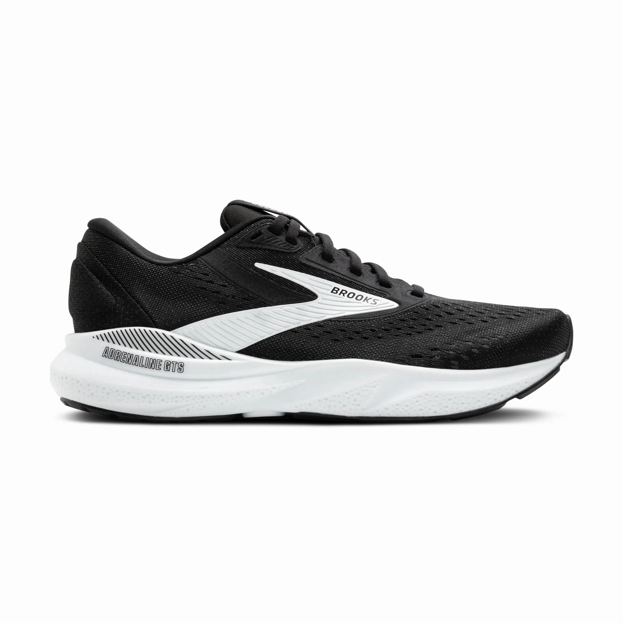 Best Running Shoes For Flat Footed Runners Women's Brooks Running Adrenaline GTS 24 Road Running Shoe in Black/White