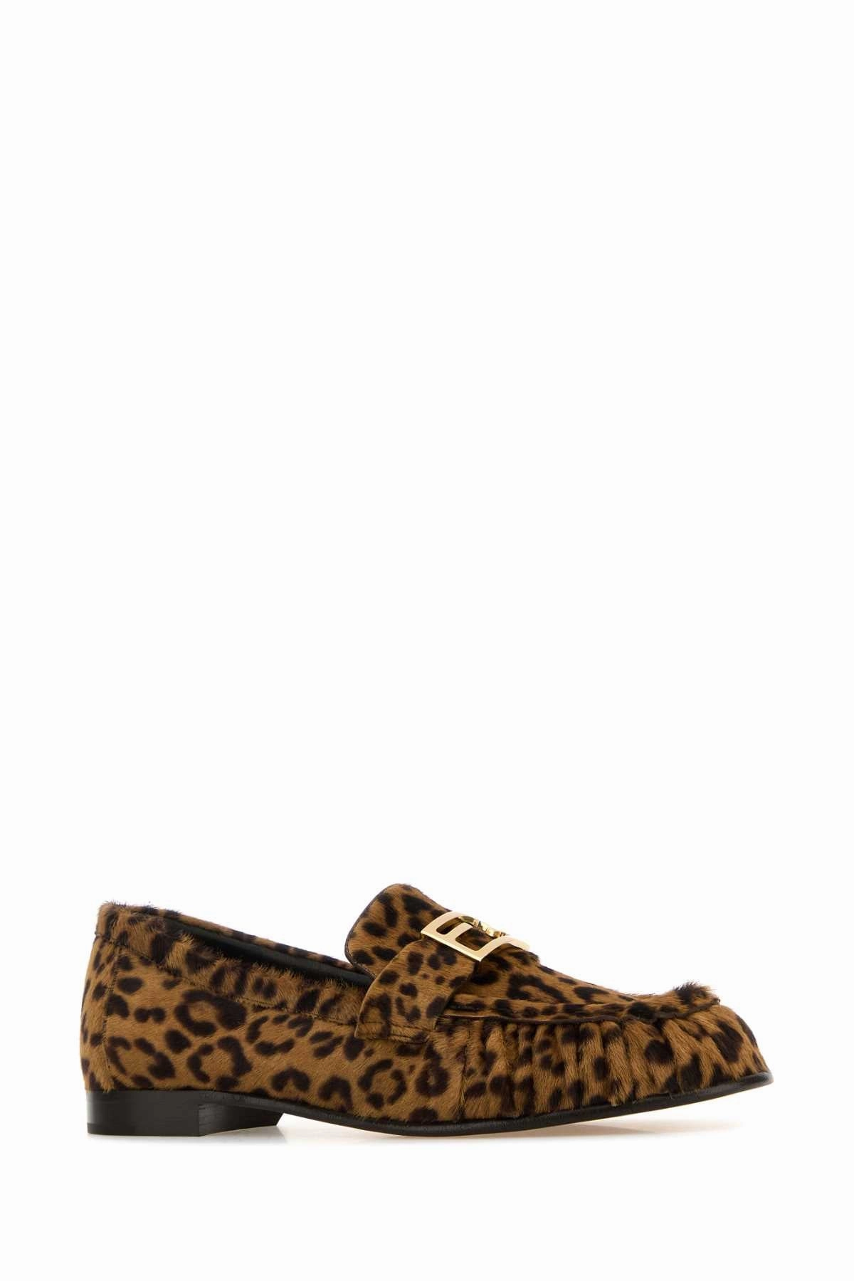 Neiman Marcus Loafers FENDI Printed Leather Hair Baguette Loafers