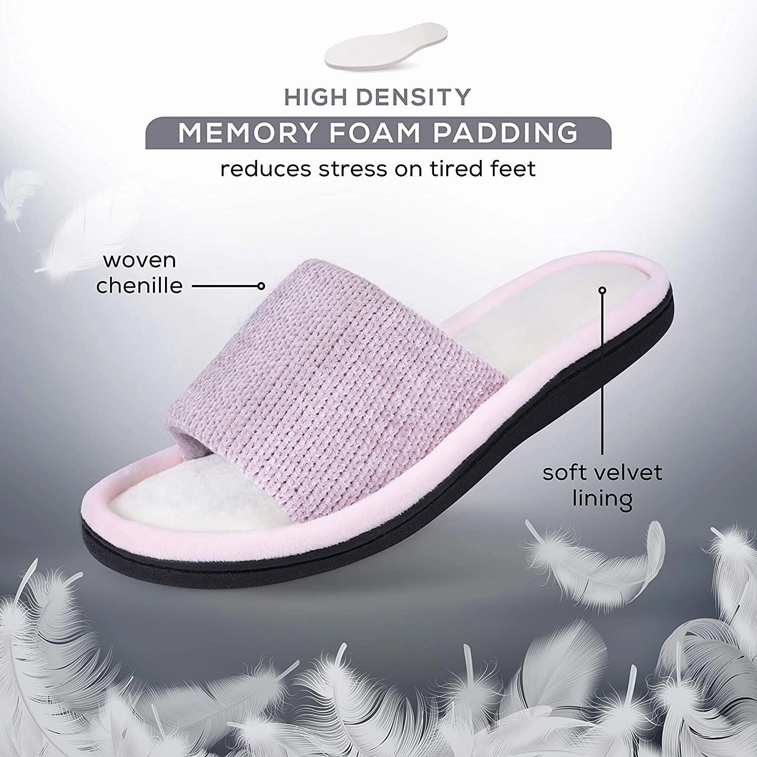 Cute Bunny Slippers ROXONI Women's Soft Open Toe Slide Slippers, Indoor Outdoor Rubber Sole