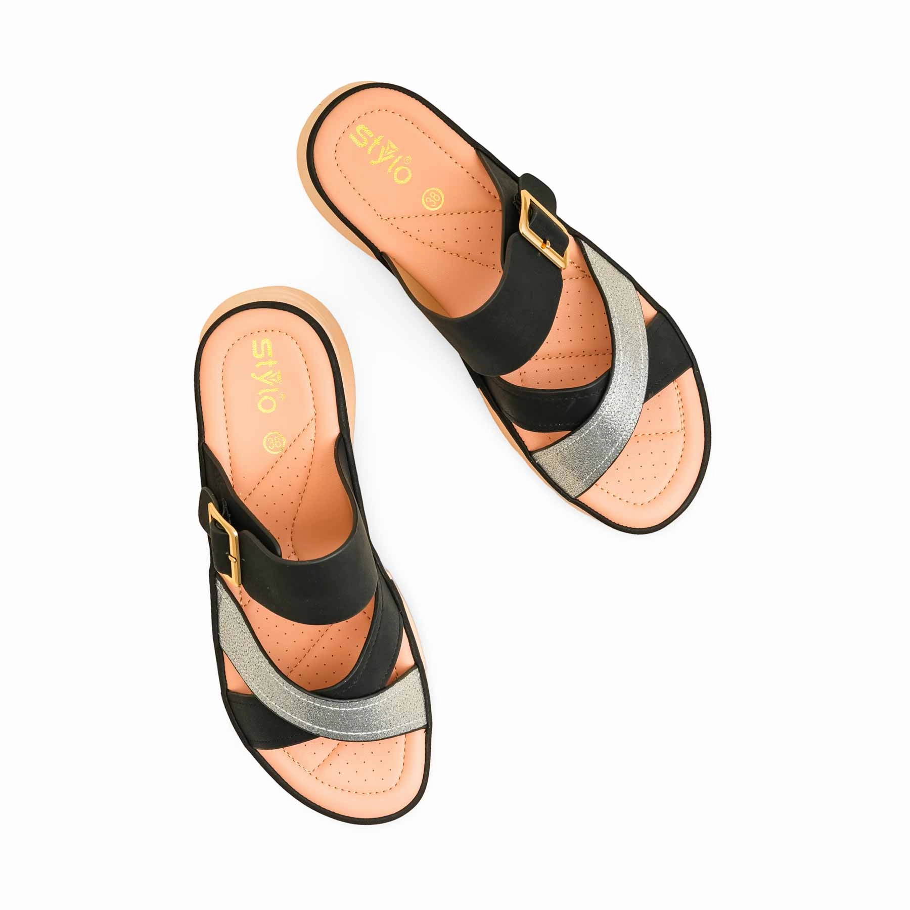 Black Formal Slipper PU0581 Feet Sweat In Slippers