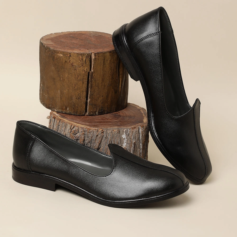 Fortune (Black) Casual Mojari Jutti For Men NAGRA By Liberty Casual Shoes Without Socks