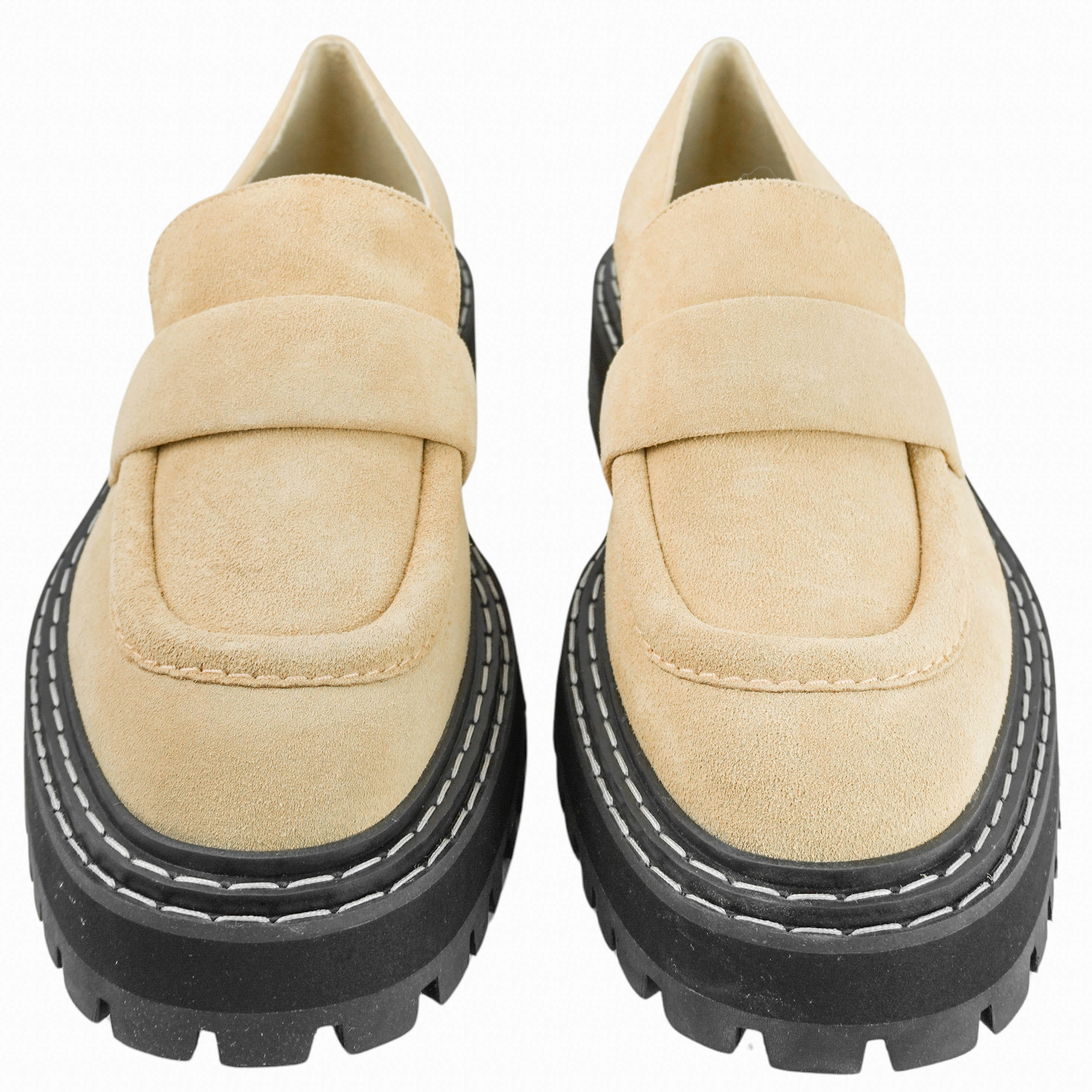 Proenza Schouler Sucal Lug Sole Loafers in Dark Beige Office Shoes For Flat Feet