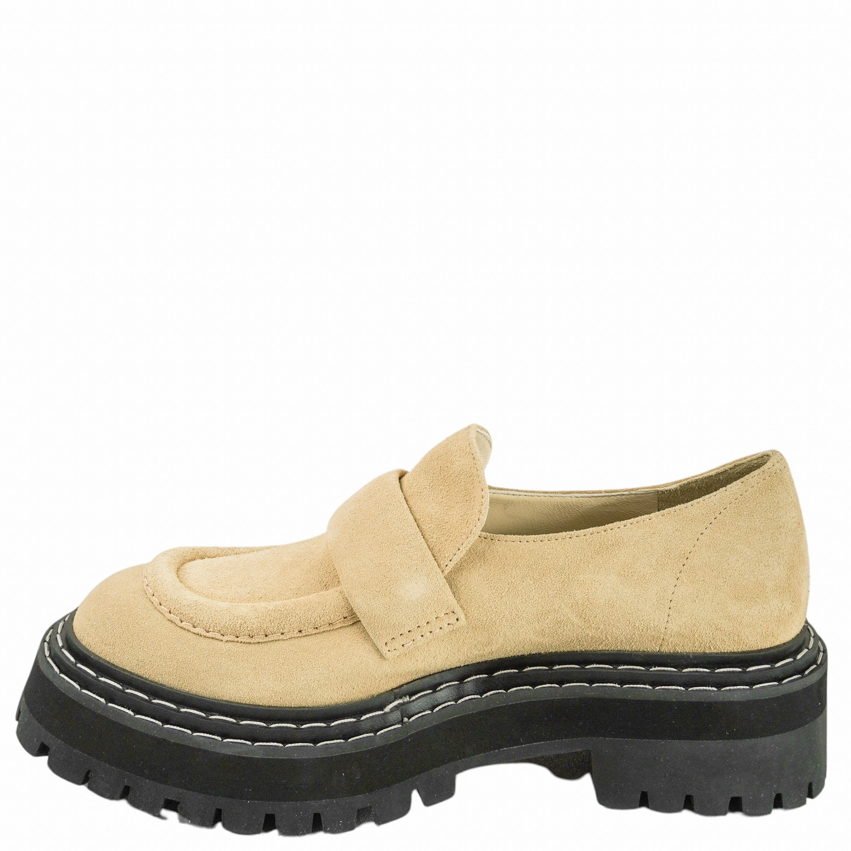Proenza Schouler Sucal Lug Sole Loafers in Dark Beige Convertible Heel To Flat Shoes