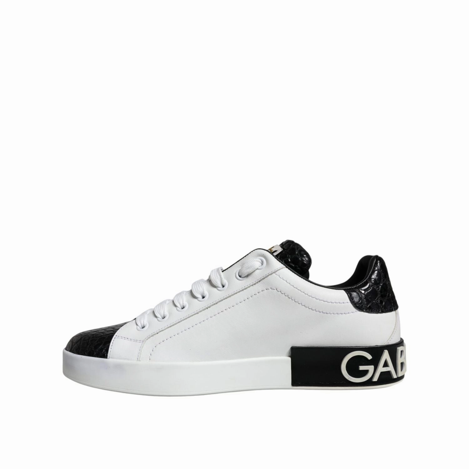 Under Market Sneakers Dolce & Gabbana Black Leather Logo Portofino Sneaker Shoes