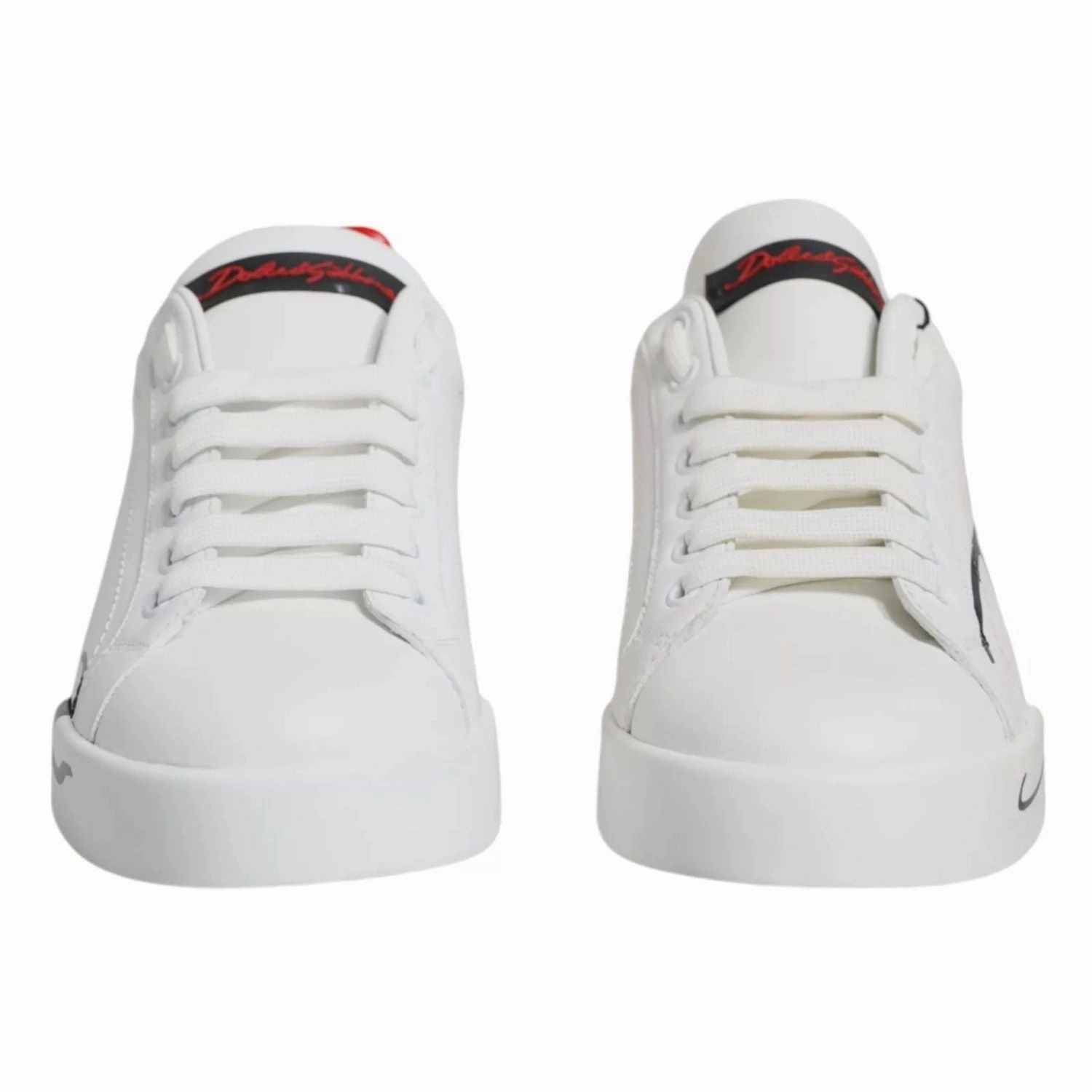 Cross Trainer Sneakers Dolce & Gabbana White Red Portofino Low Top Sneakers Shoes