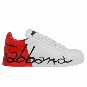 Ccdb Sneakers Dolce & Gabbana White Red Portofino Low Top Sneakers Shoes
