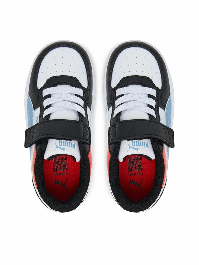 Puma Caven 2.0 Retro Ac  Trainer - White/Cool Blue/Black Raffia Sneakers