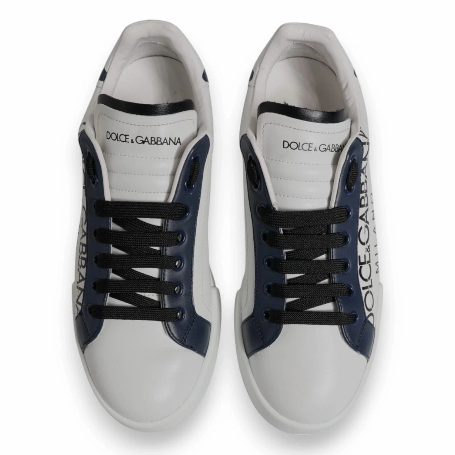 Dolce & Gabbana White Blue Crown Low Top Men Sneakers Shoes Soho Sneakers Nyc