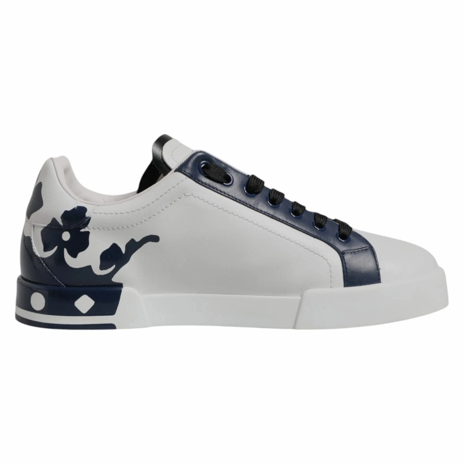 Dolce & Gabbana White Blue Crown Low Top Men Sneakers Shoes Force 1 Sneakers