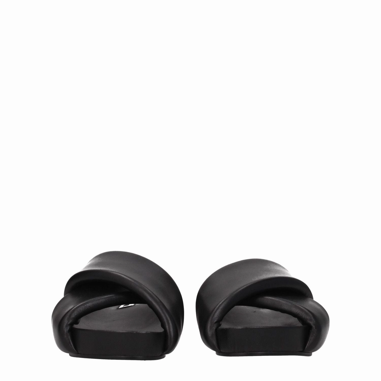Jil Sander Black Leather Slippers Ugg Boucle Slippers