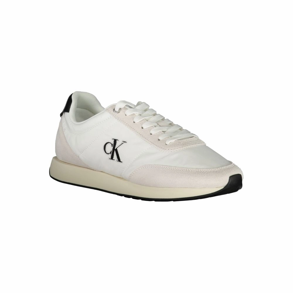 Calvin Klein White Polyester Men Sneaker Sneakers In Wide Width