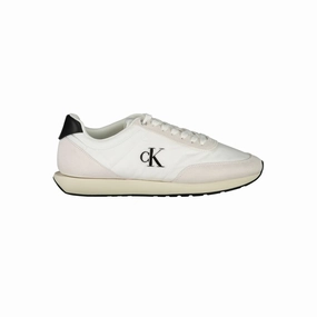 Calvin Klein White Polyester Men Sneaker High Top Slip On Sneakers