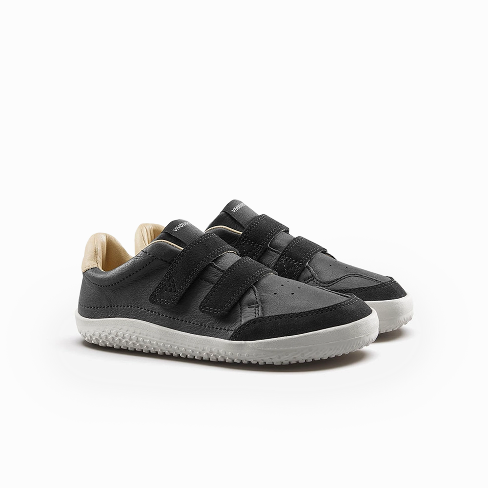 Shoes To Wear With Dresses Casual Vivobarefoot Gobi Sneaker Kids Obsidian