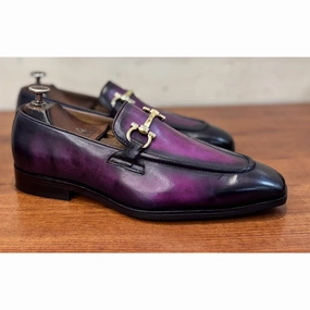 Purple Patina Loafers Zebra Print Loafers