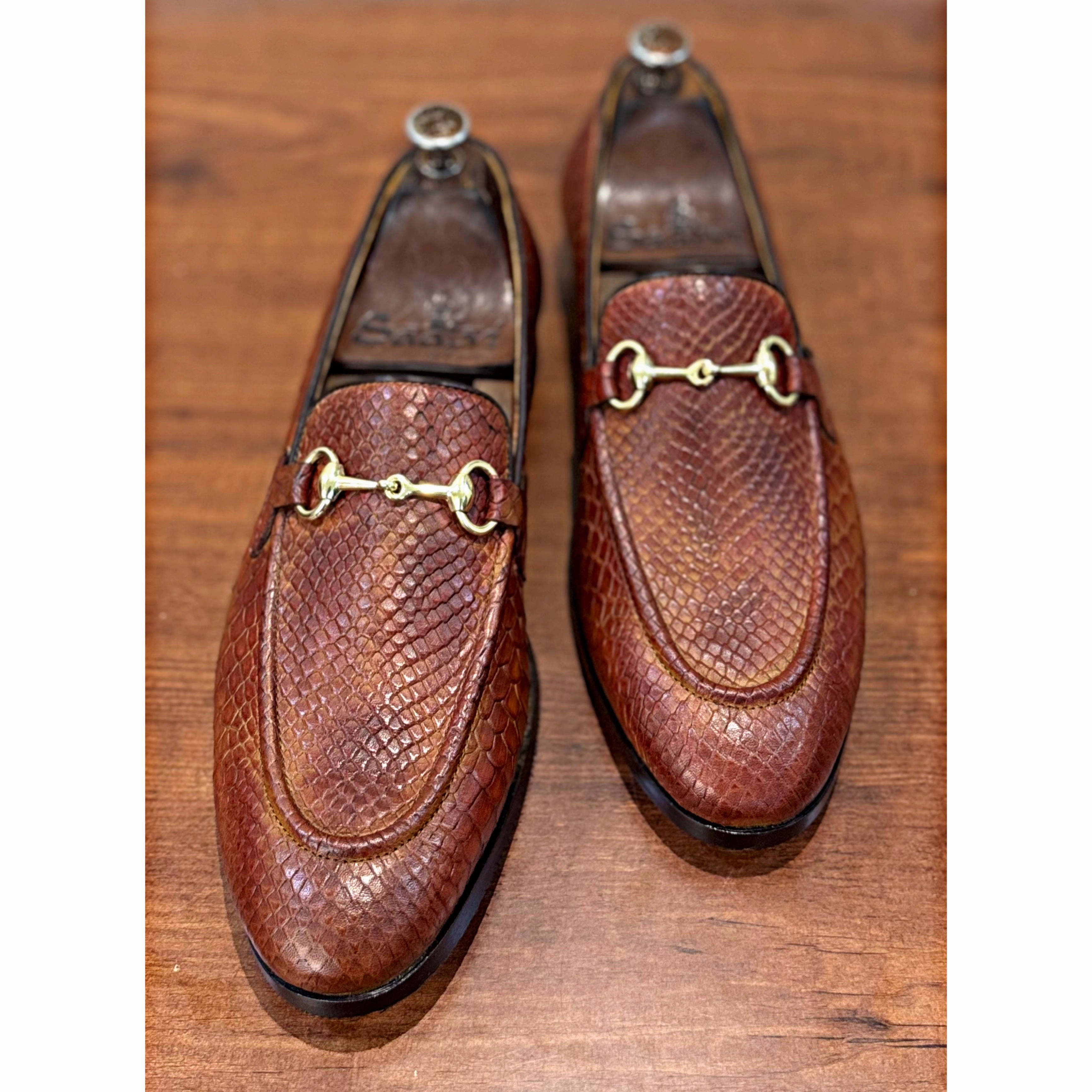 Mary Jane Loafers Python Horsebit Loafers Tan