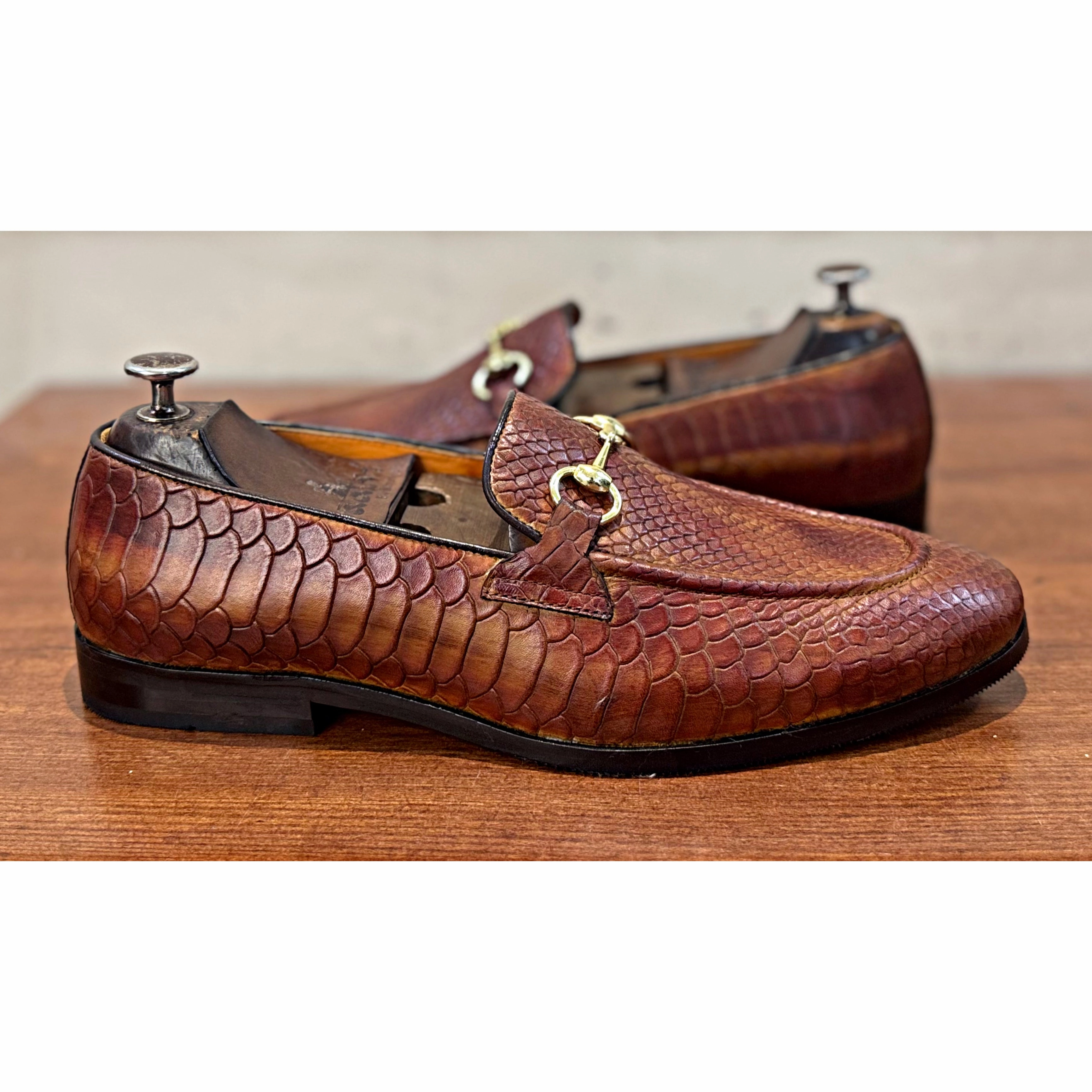 Loafers Narrow Width Python Horsebit Loafers Tan