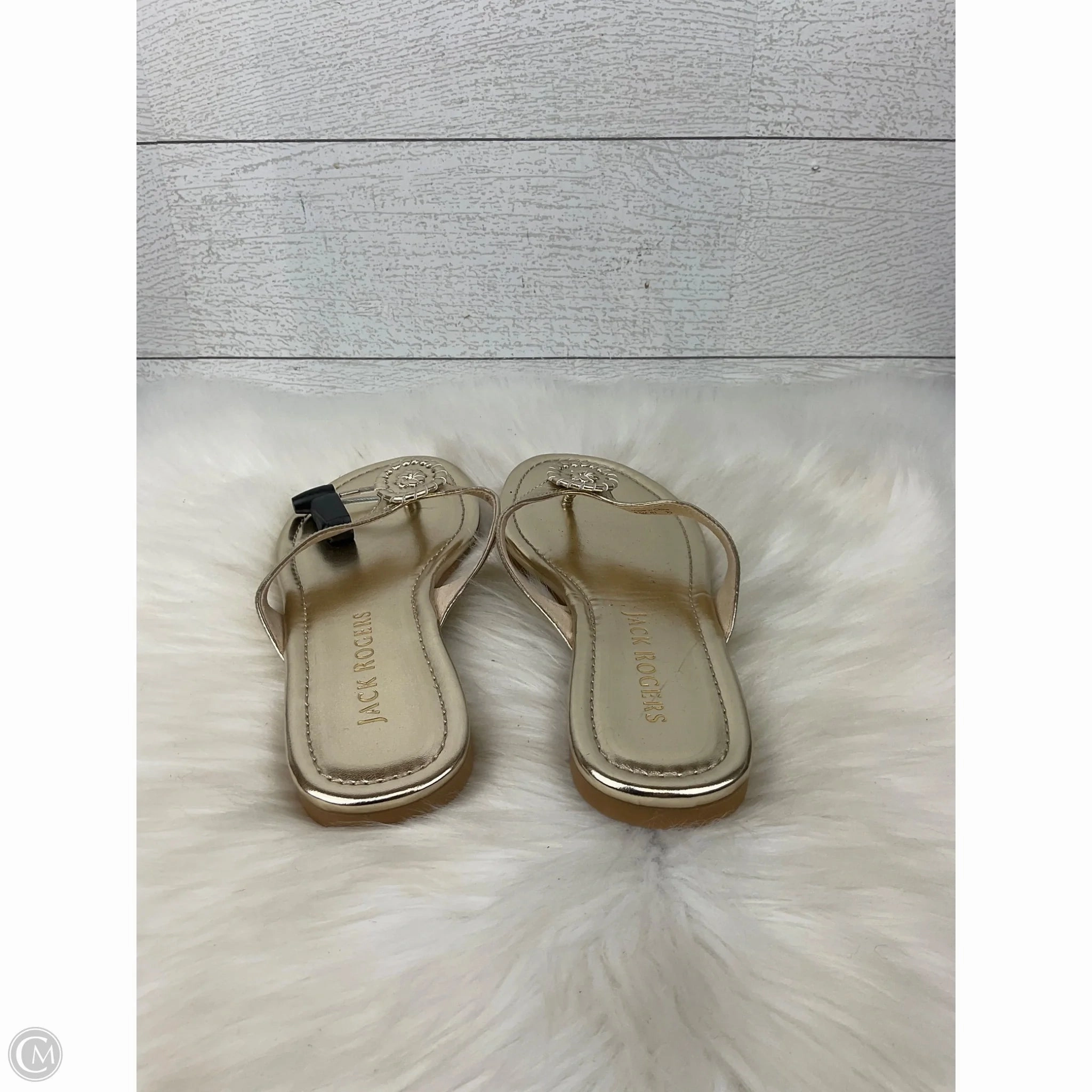 Flip Flops With Big Bows Sandals Flip Flops By Jack Rogers In Gold, Size: 8.5