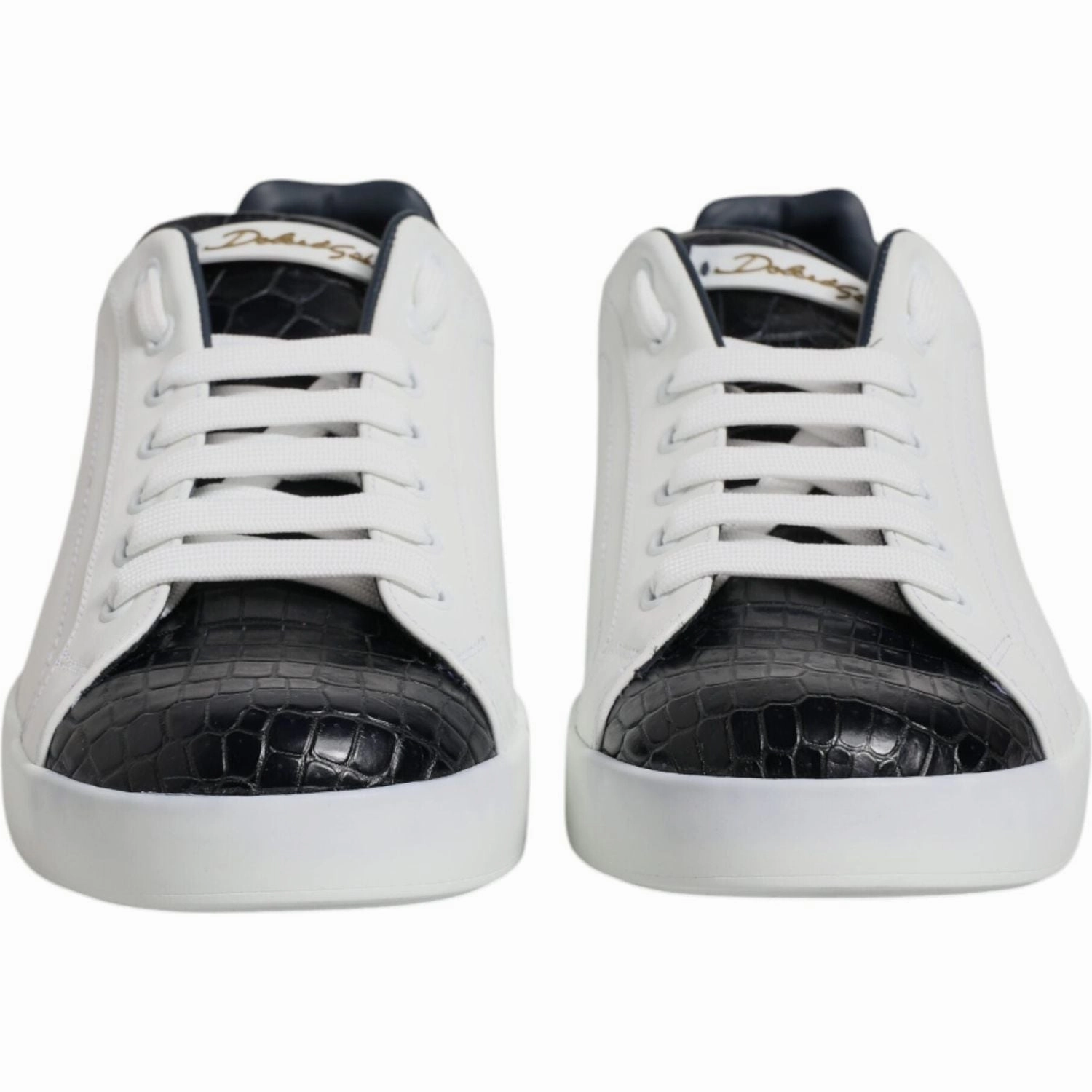 On Cloud Sneakers Dolce & Gabbana White Black Leather Portofino Sneaker Shoes