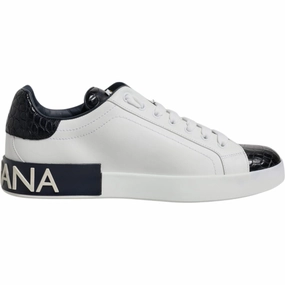 Amazon Running Sneakers Dolce & Gabbana White Black Leather Portofino Sneaker Shoes