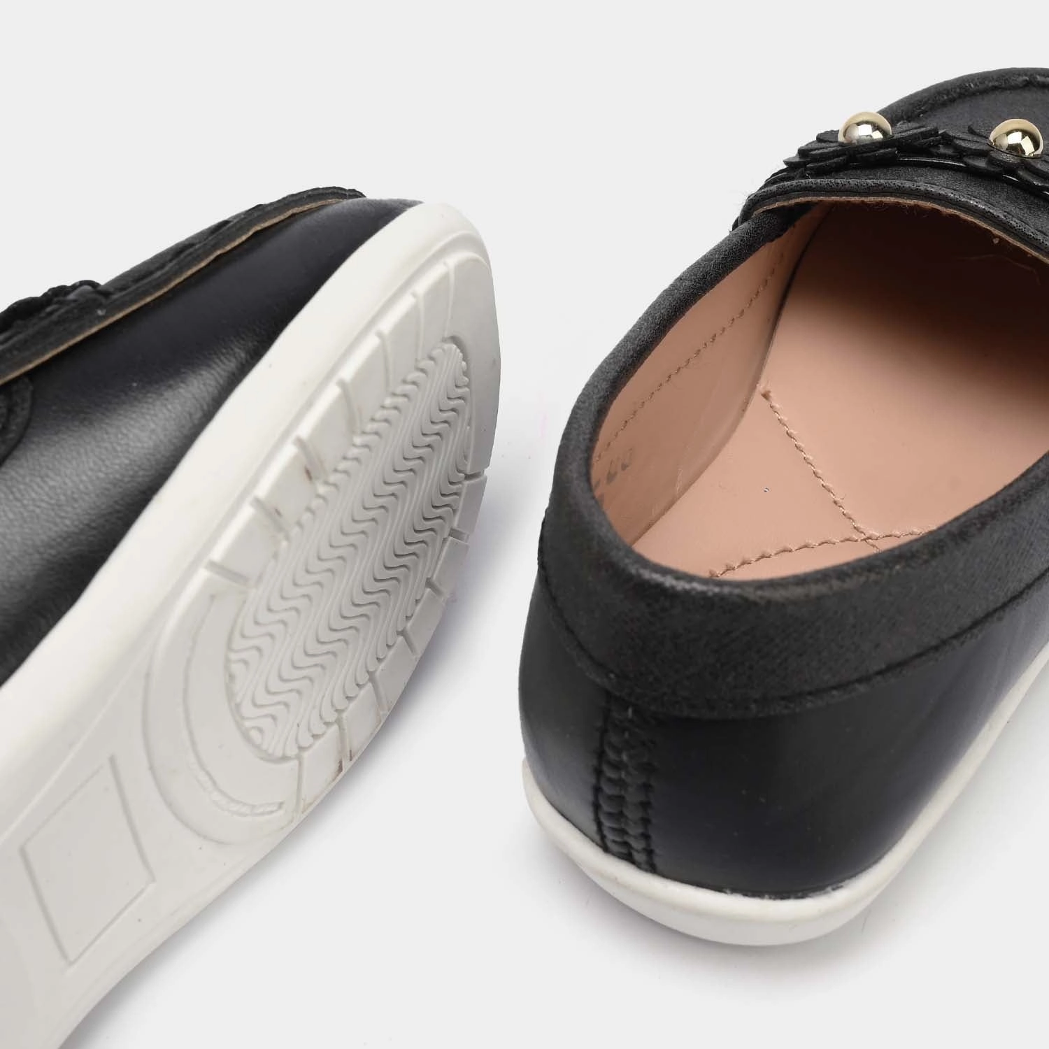 Loafers With Gold Girls Loafer JV-08-BLACK