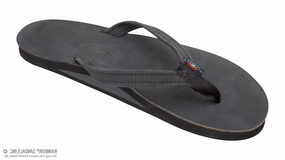 Rainbow Women's Single Layer Narrow Black Sandals 301ALTSN-TTBK Net Flip Flops