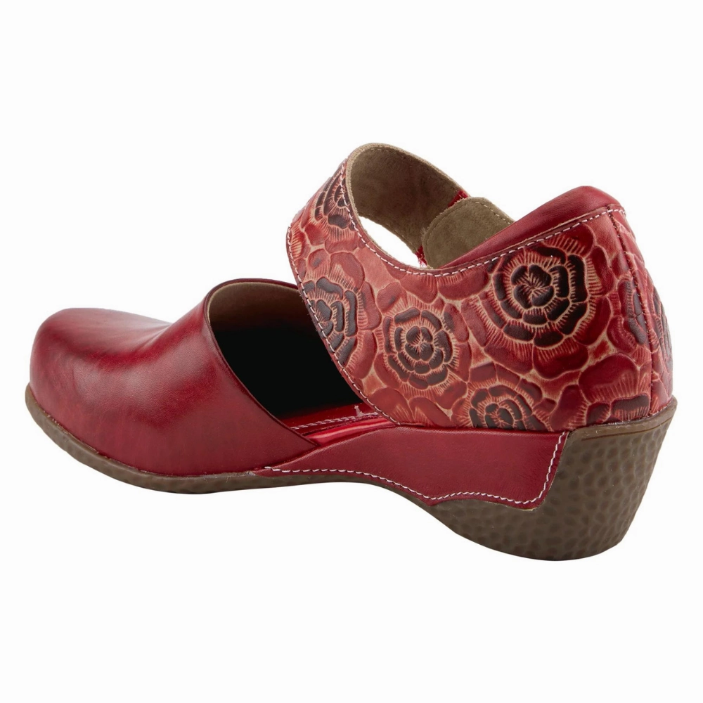 L'Artiste By Spring Step Gloss-Pansy Red Leather Mary Jane (Women's) Dk Shoes And Casual