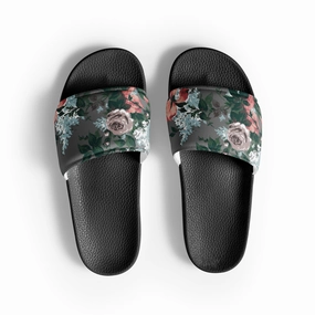 Home Boots Slippers Women's Slides in Grey Bella Roses Floral