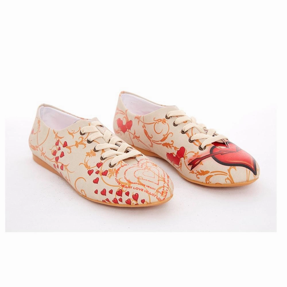 Best Shoes Flat Wide Feet Red Heart Ballerinas Shoes SLV059
