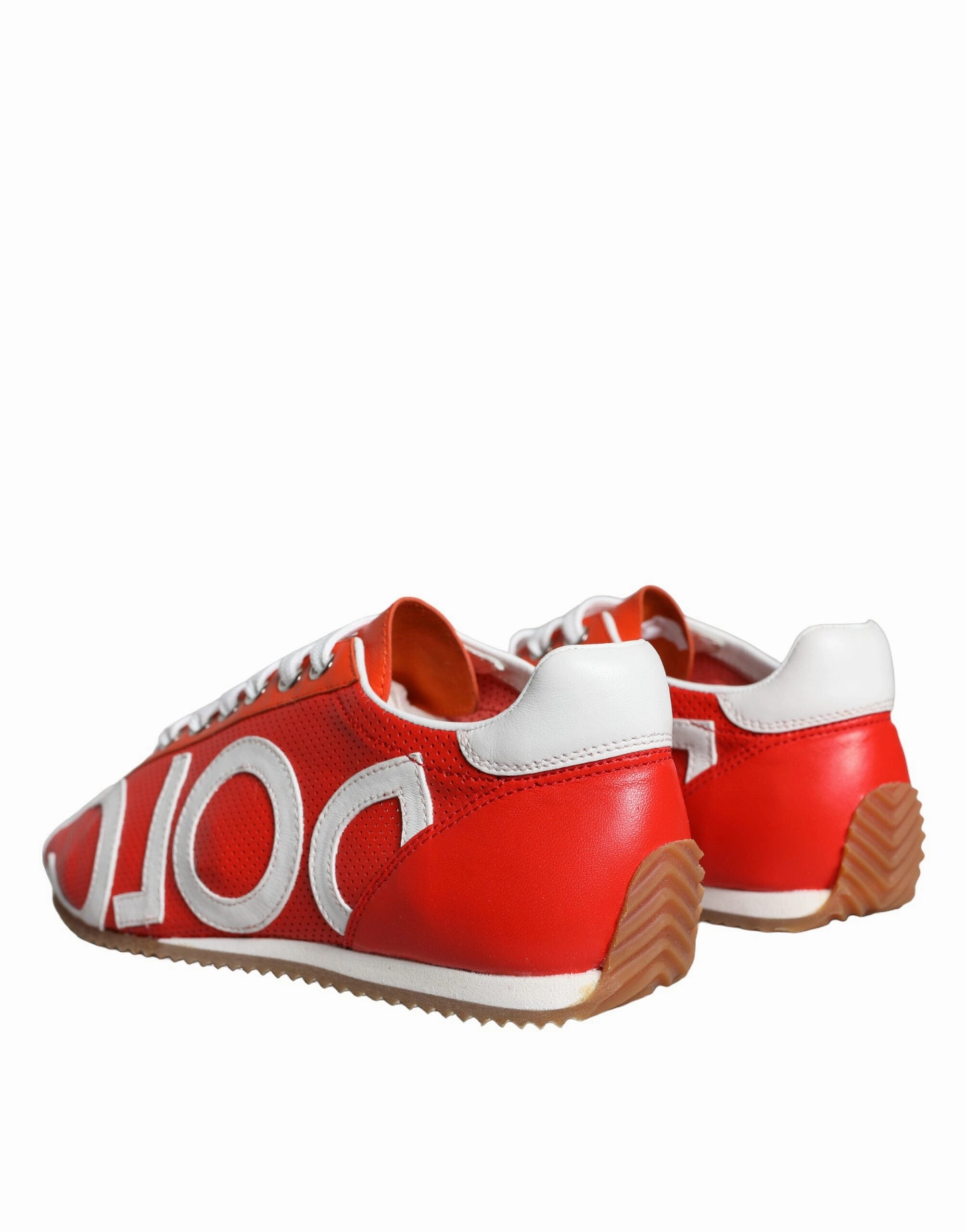 Closed Toe Shoes Business Casual Red White Leather Logo Casual Sneakers Shoes