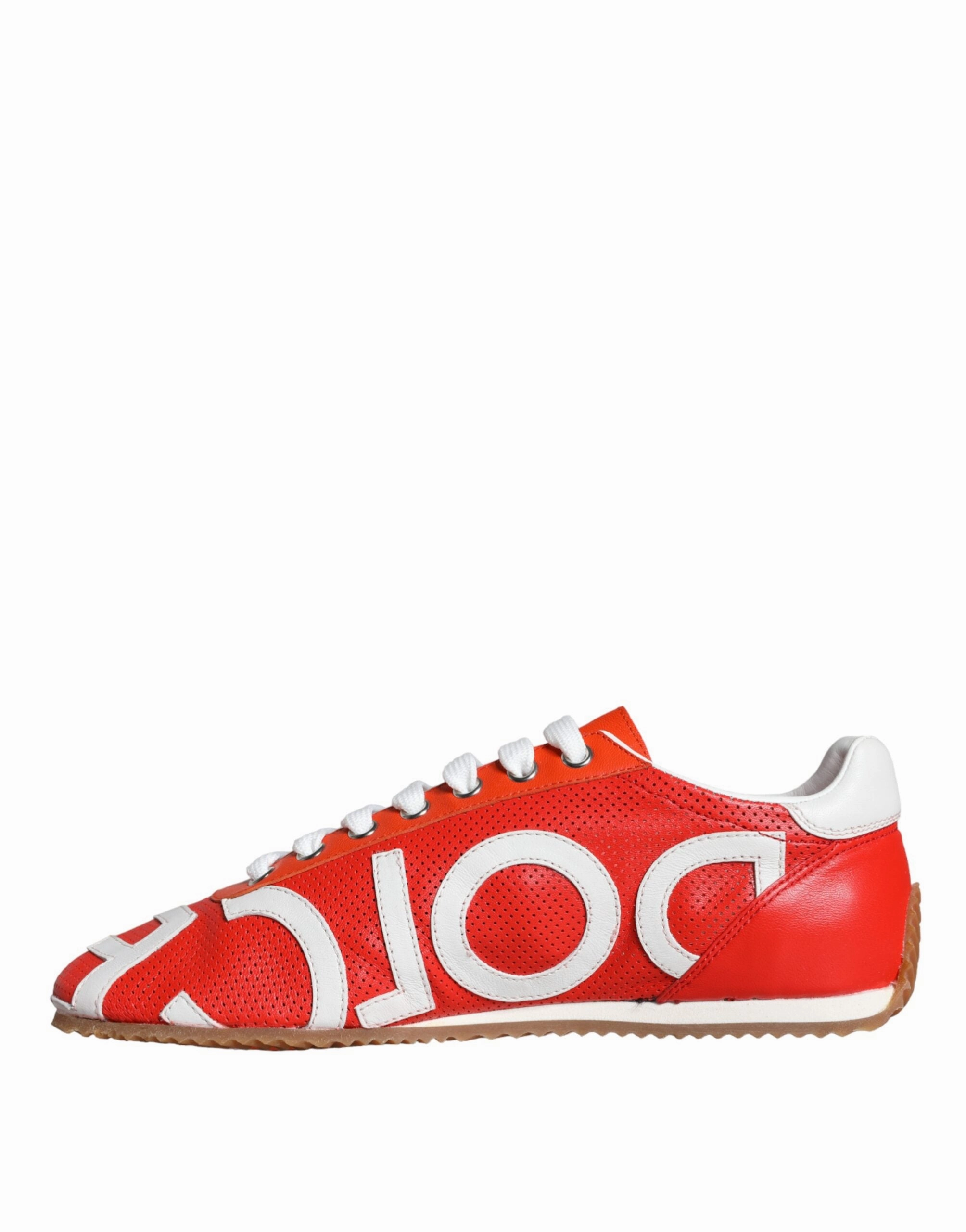 Red White Leather Logo Casual Sneakers Shoes Casual Shoe Styles
