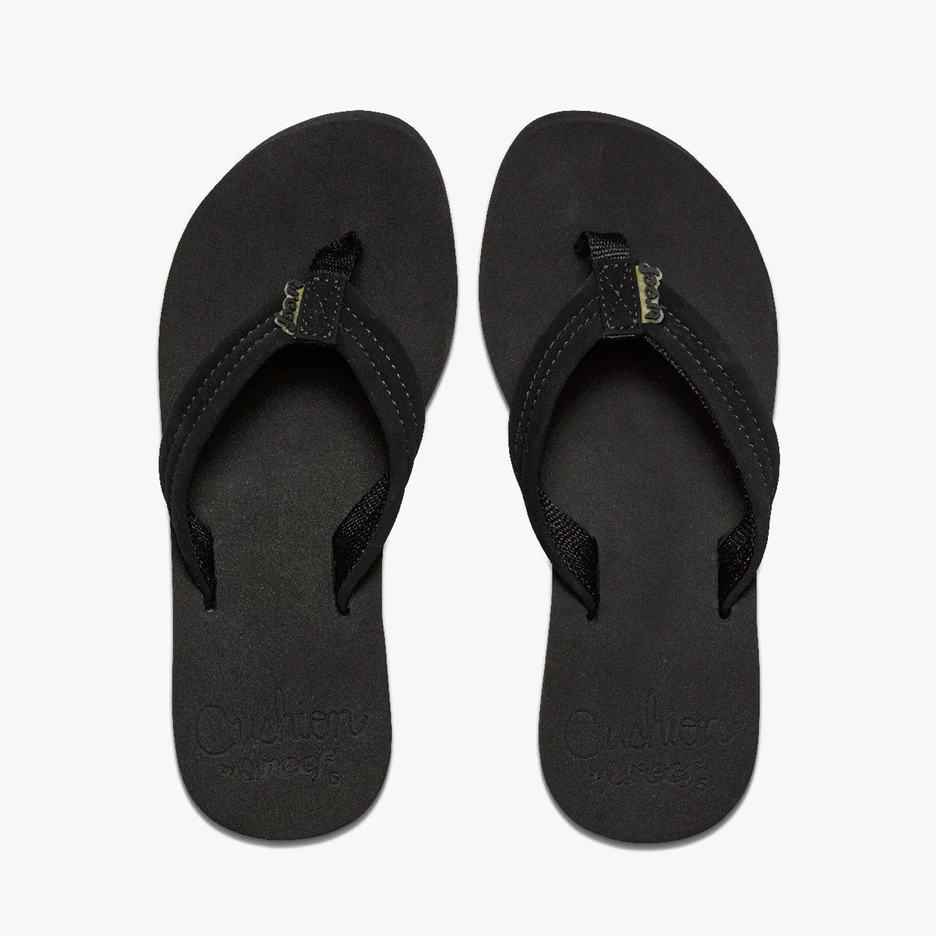 Gandys Flip Flops Uk Reef Womens Cushion Breeze Flip Flops - Black/Black