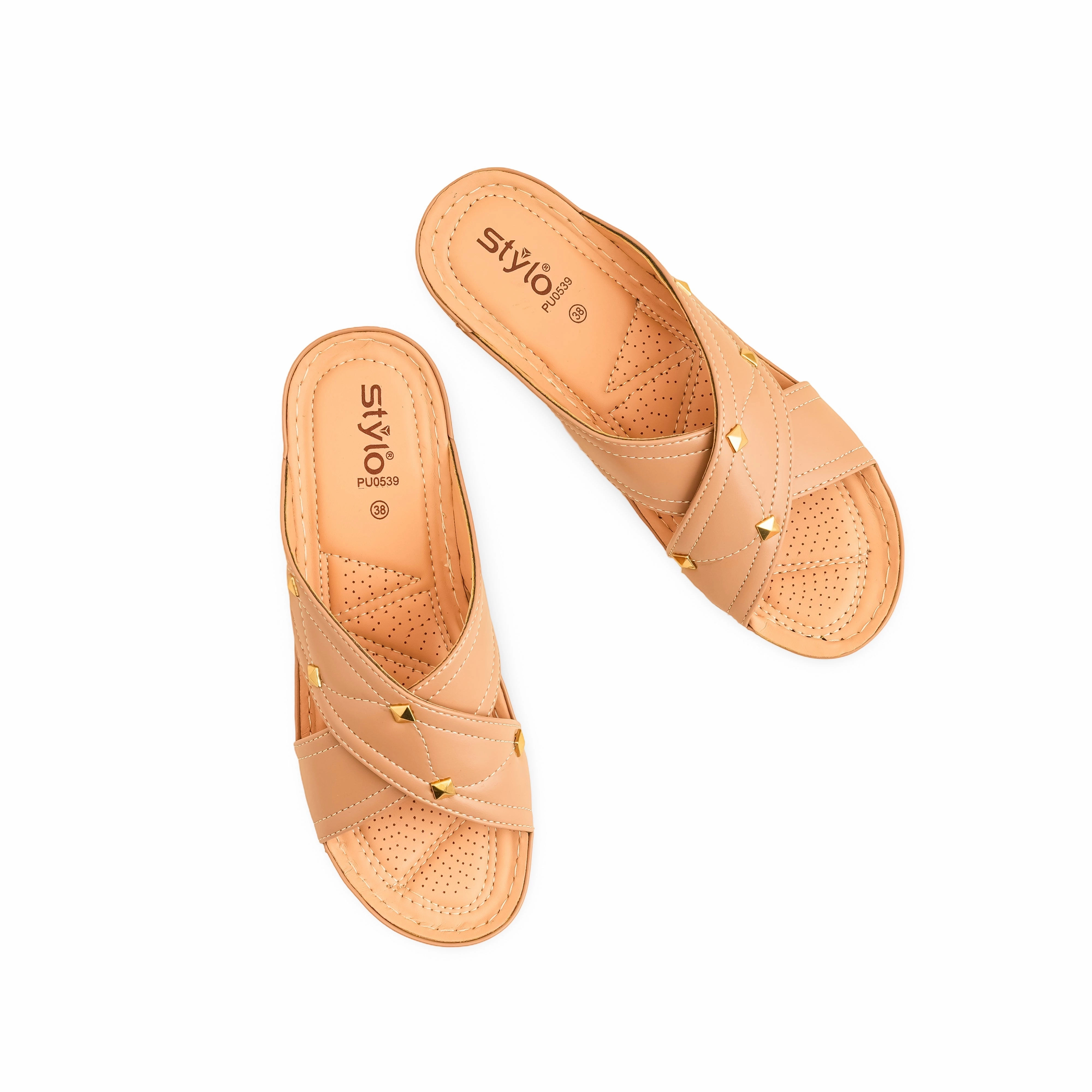 Beige Formal Slipper PU0539 House Slippers With Fur