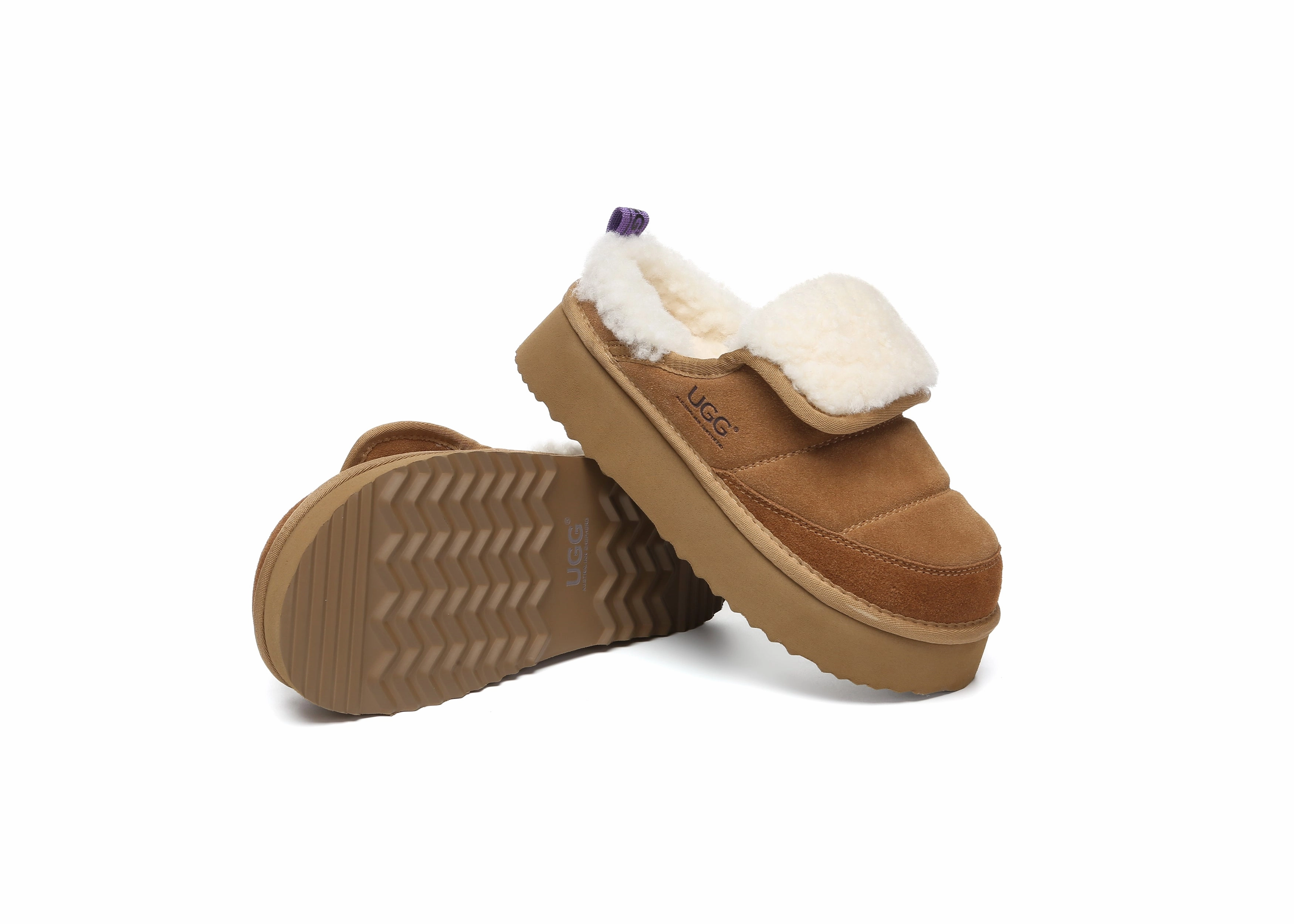 Aldo Slippers AUSTRALIAN SHEPHERD UGG Slippers Sheepskin Wool Platform Theia