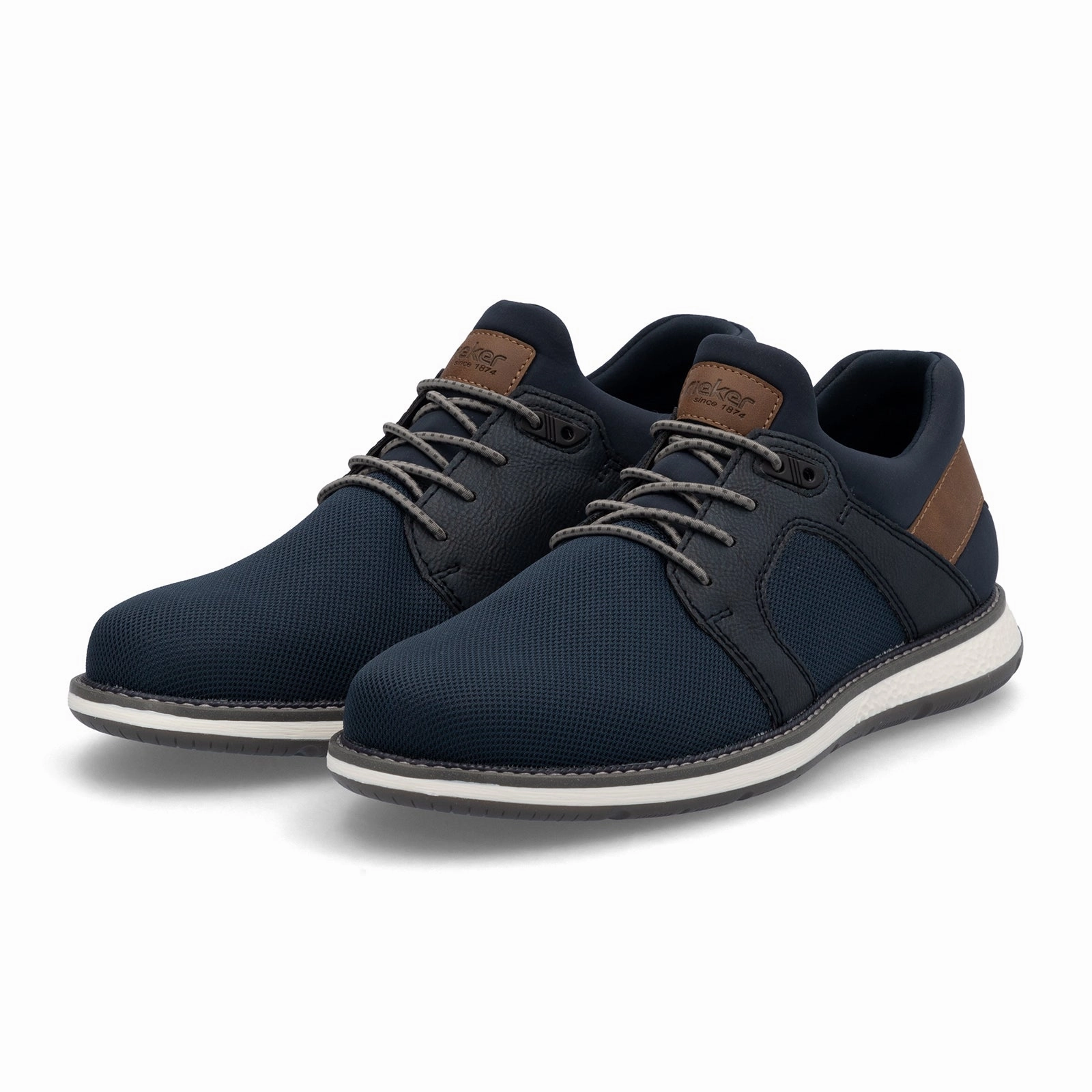 Rieker Adrian 04452 Lace Up (Men) - Navy/Lake/Nuss Run 70s Casual Shoes